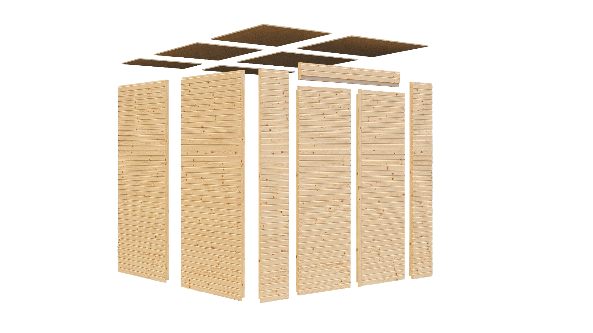 Gerätehaus Holz Box 3 hellgrau 207 x 201 cm