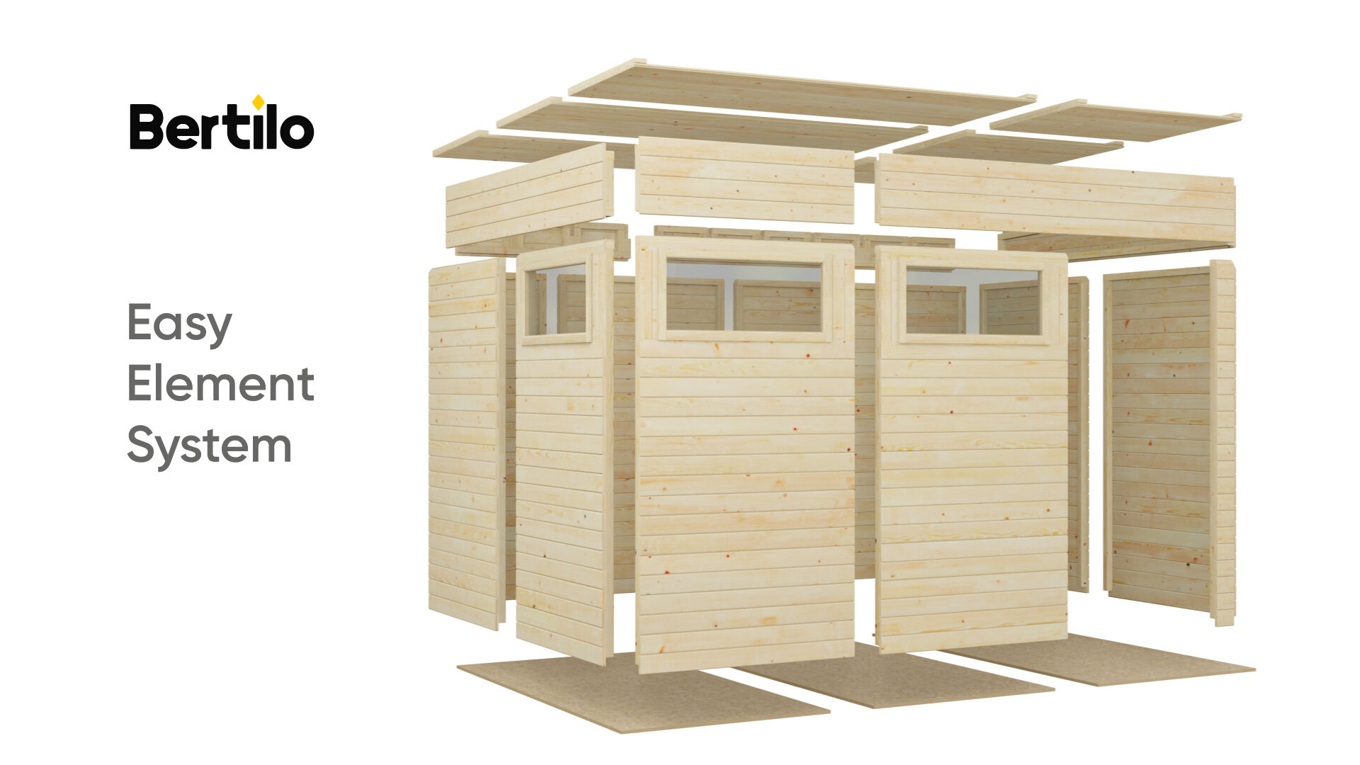 Gartenhaus Cubus 3 Hellgrau 337 x 234 cm