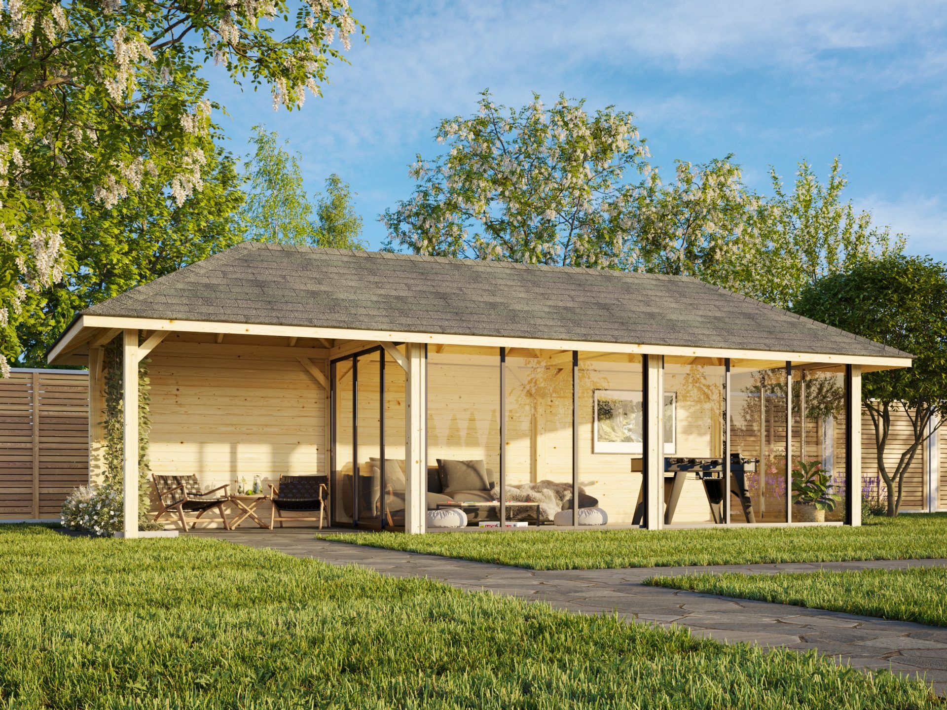 Palmako Pavillon Bianca 24,9 m2 Set 218 Slide