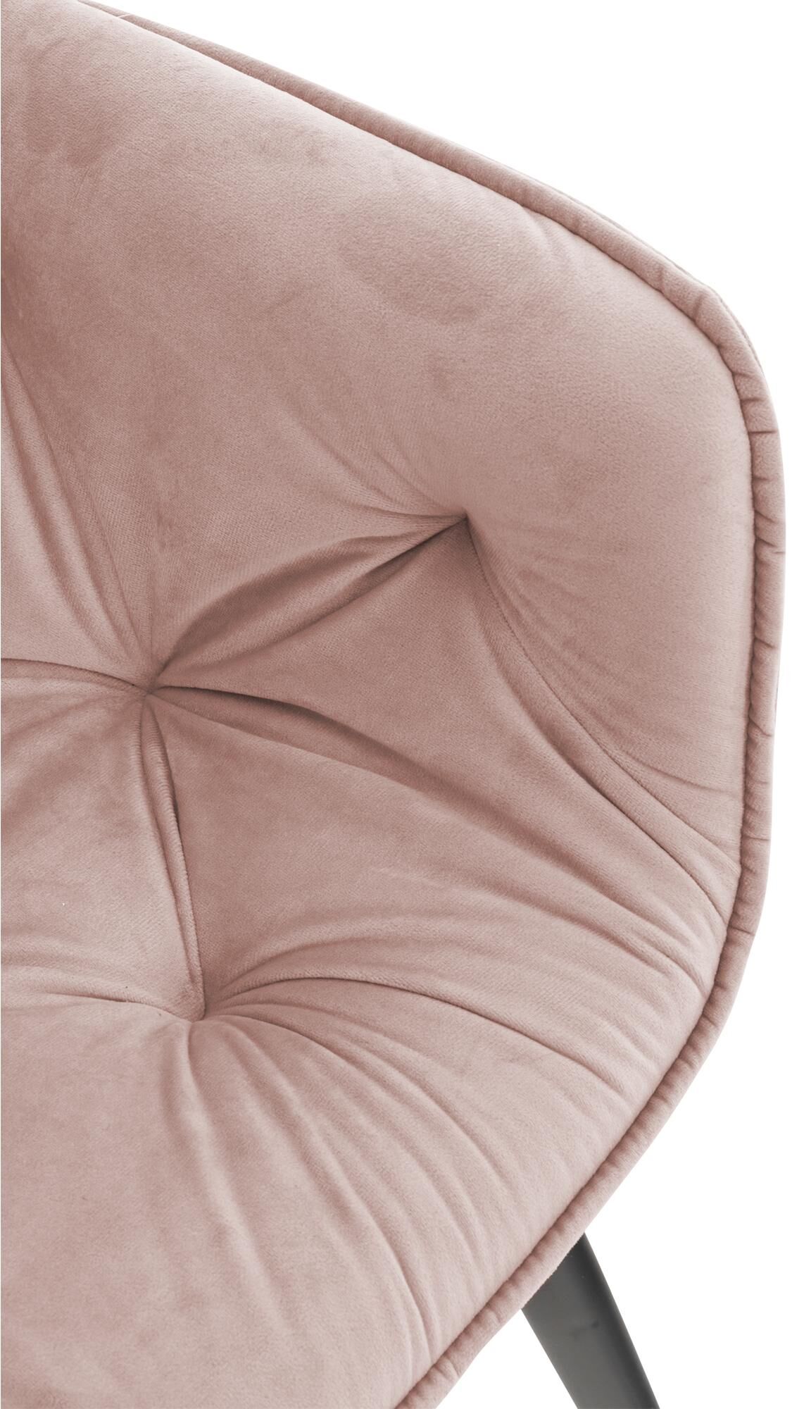 4er Set Stuhl Tanna Samt, pink