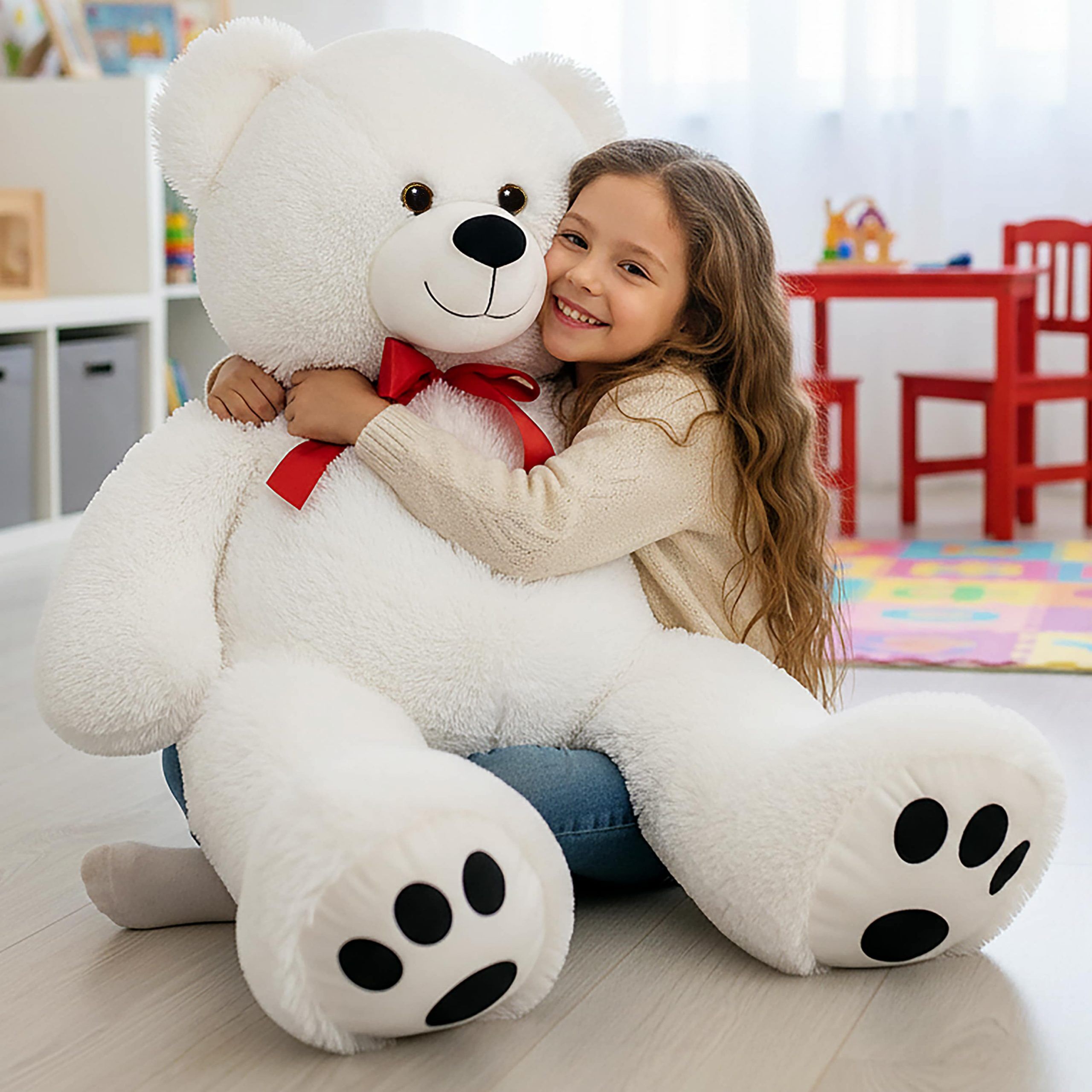 Plüschtier Teddybär XL Weiß 100cm