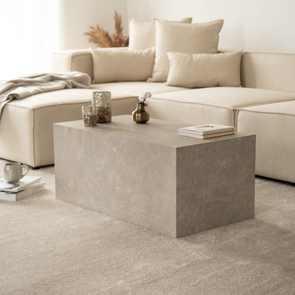 Couchtisch Marmor AMIRI L - 95 x 50 cm Beige