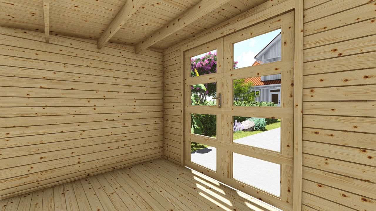 Gartenhaus Flachdach 6x2,4 Funny 4