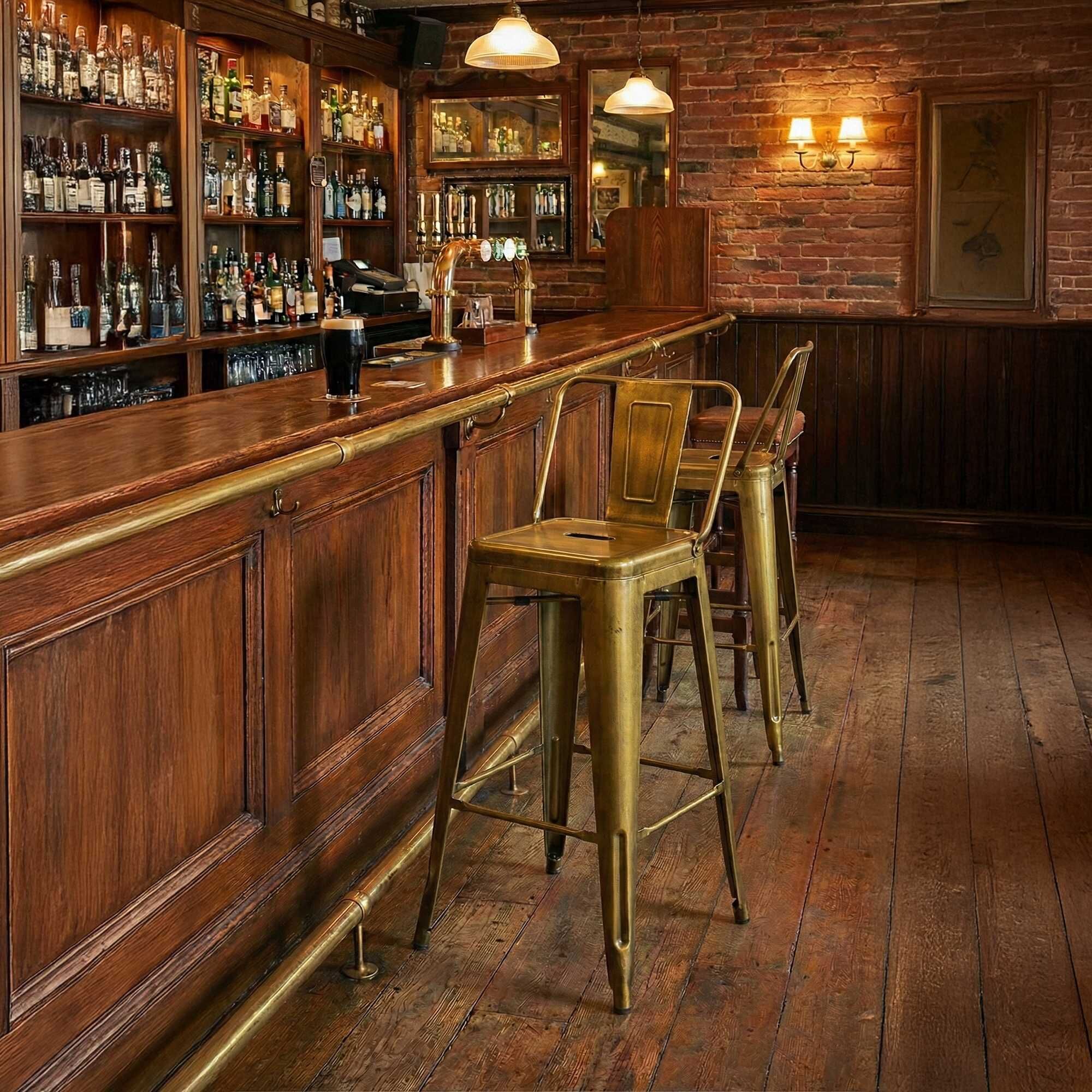 4er Set Barhocker Mason, gold