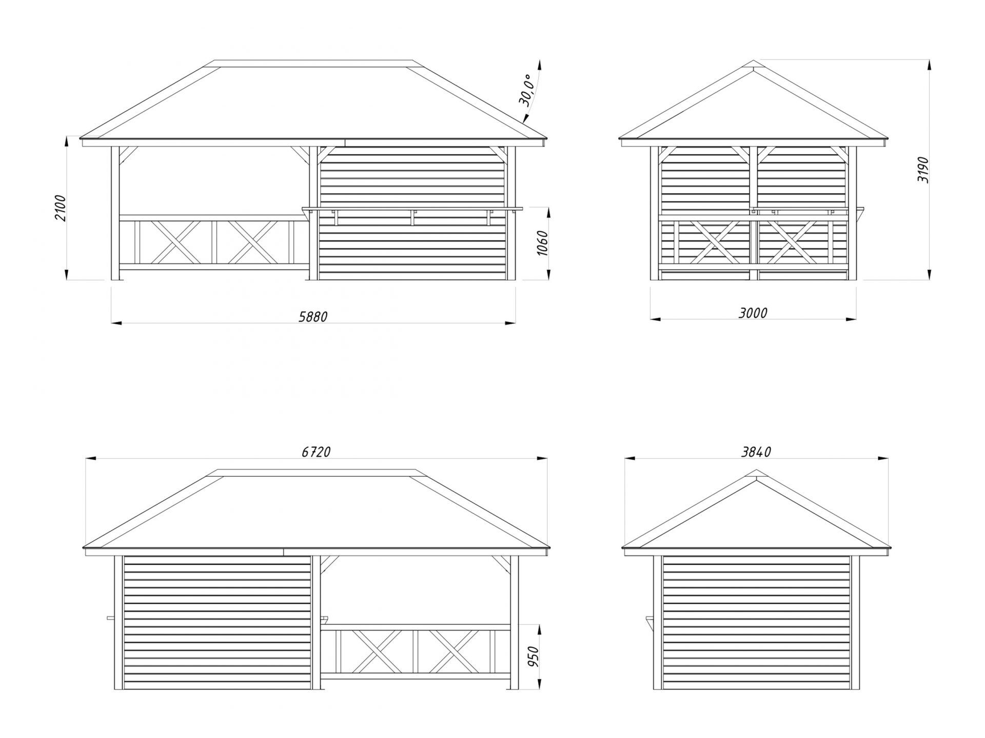 Palmako Pavillon Bianca 16,6 m2 Set 110