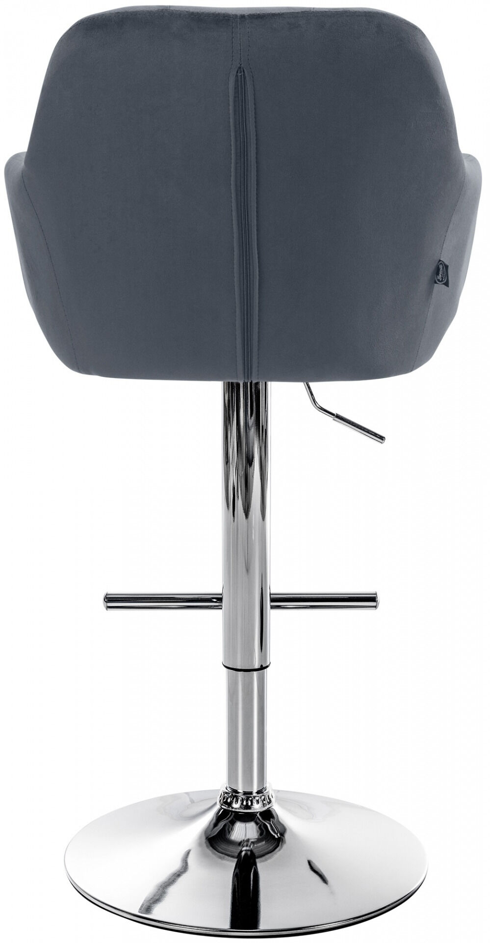 Barhocker Natoma Samt chrom, dunkelgrau