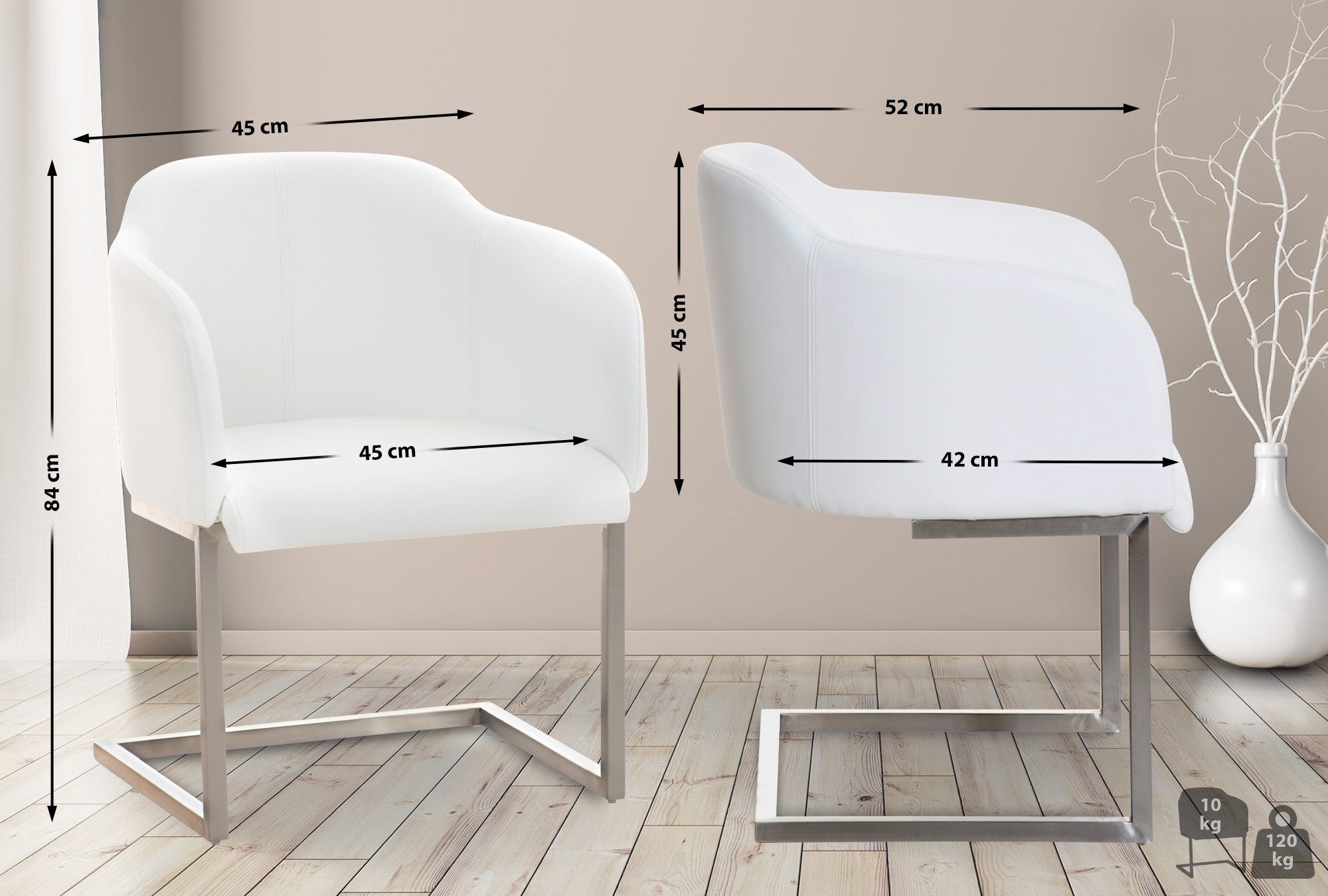 Besucherstuhl Magnus, weiß