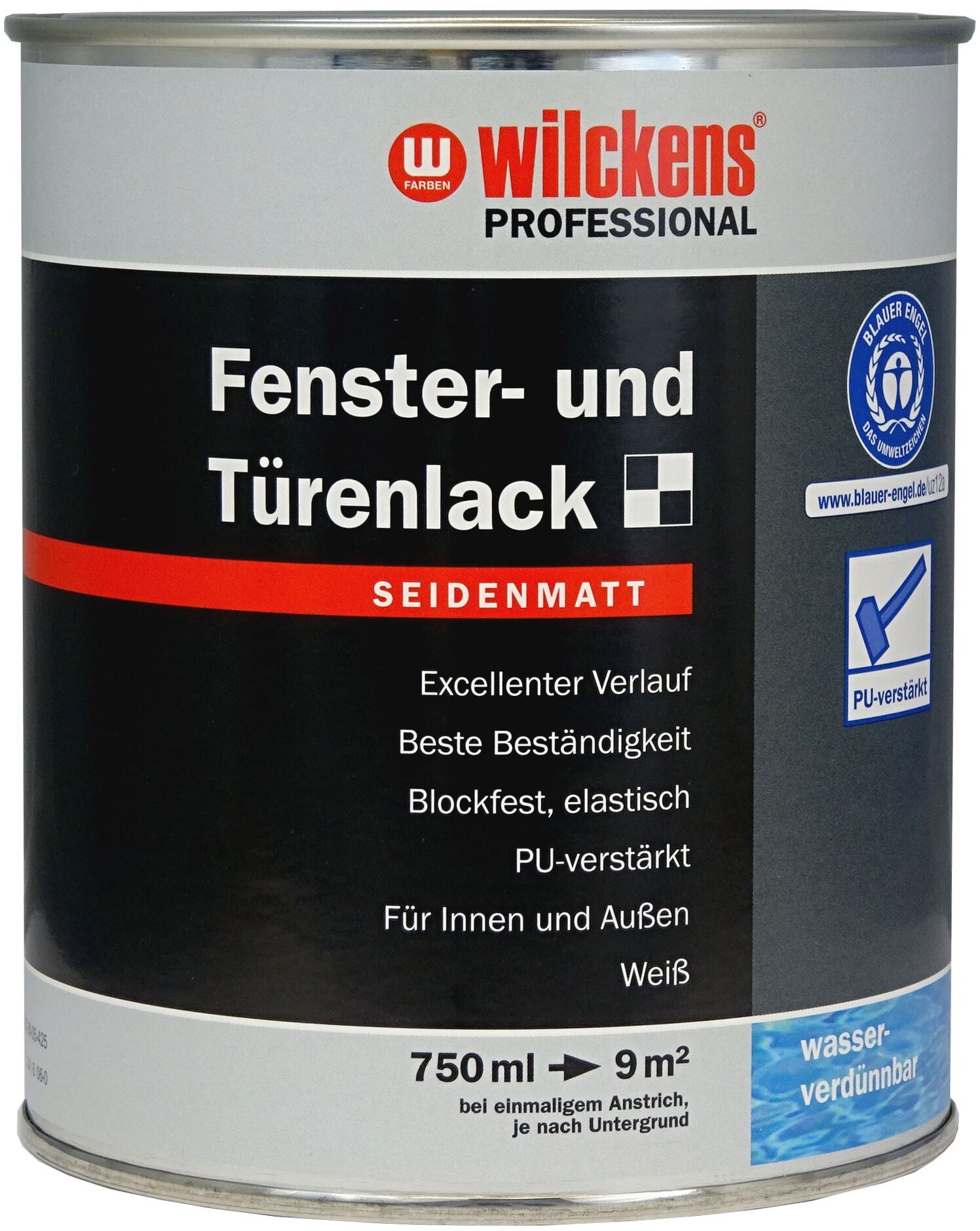 267770 Wilckens Professional Fenster- und Türenlack Weiß seidenmatt 0.75l