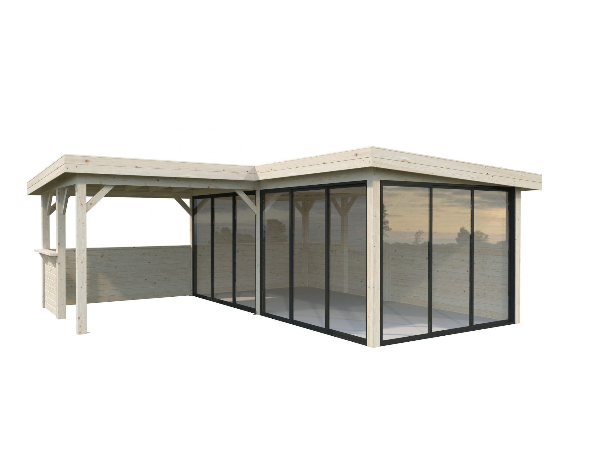 Palmako modernes Gartenhaus Lenna 24,9 m2 Set 423 Slide