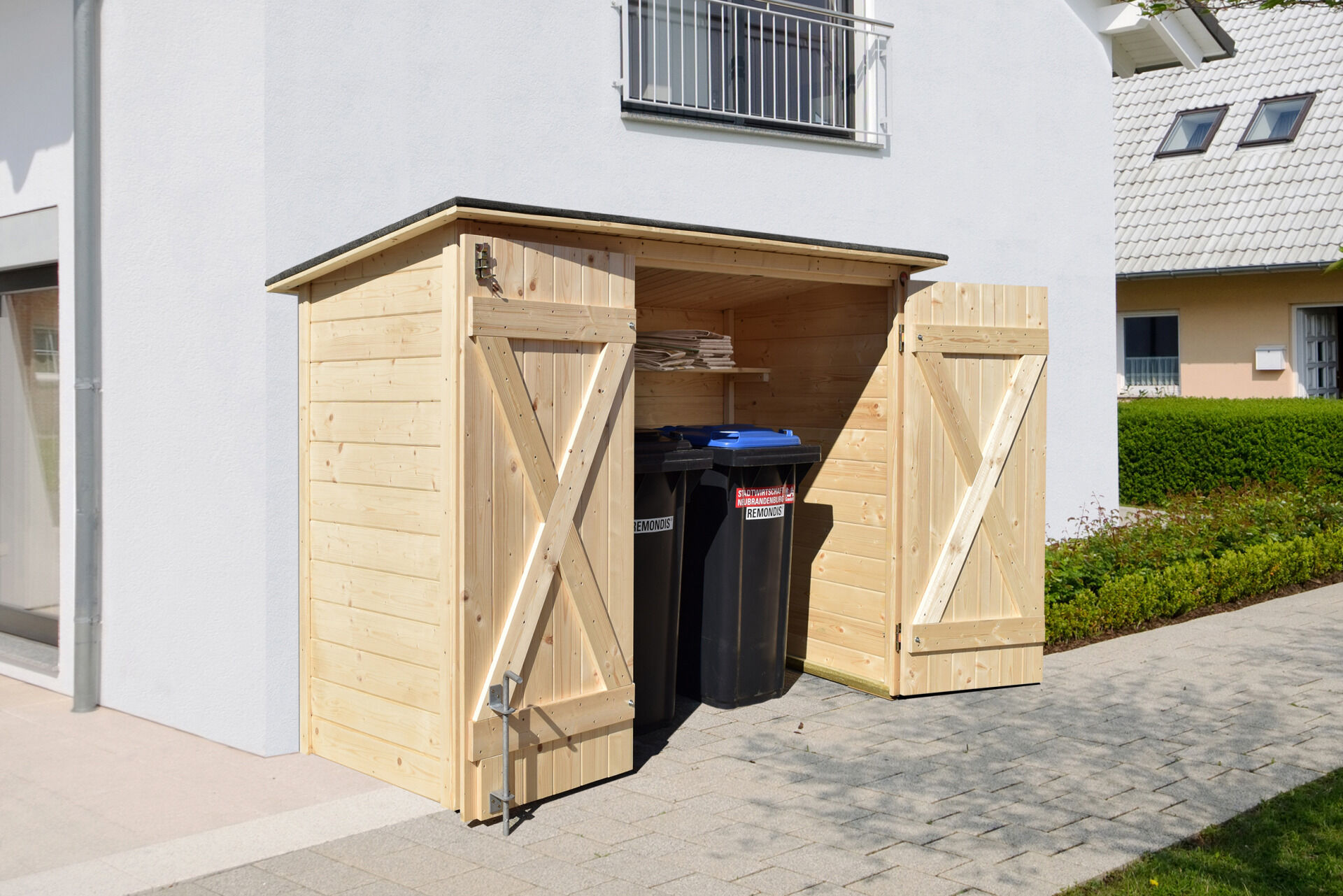 weka Fahrrad- und Mülltonnenbox, natur, 19 mm