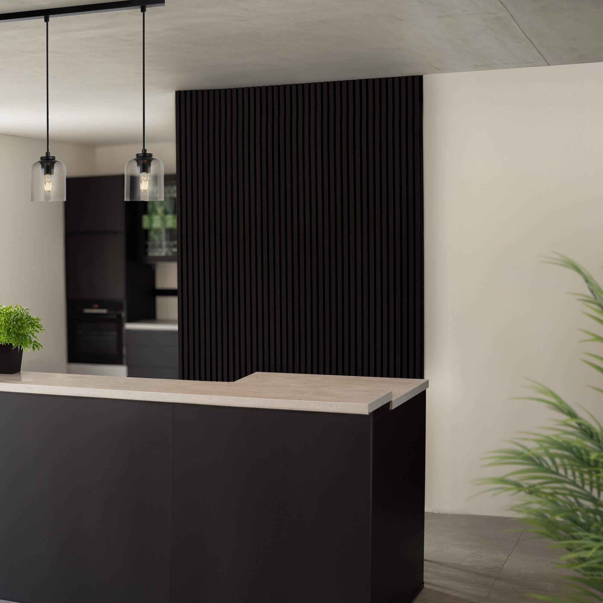 Akustikpaneel SONIC Deep Black - 240 x 40 cm