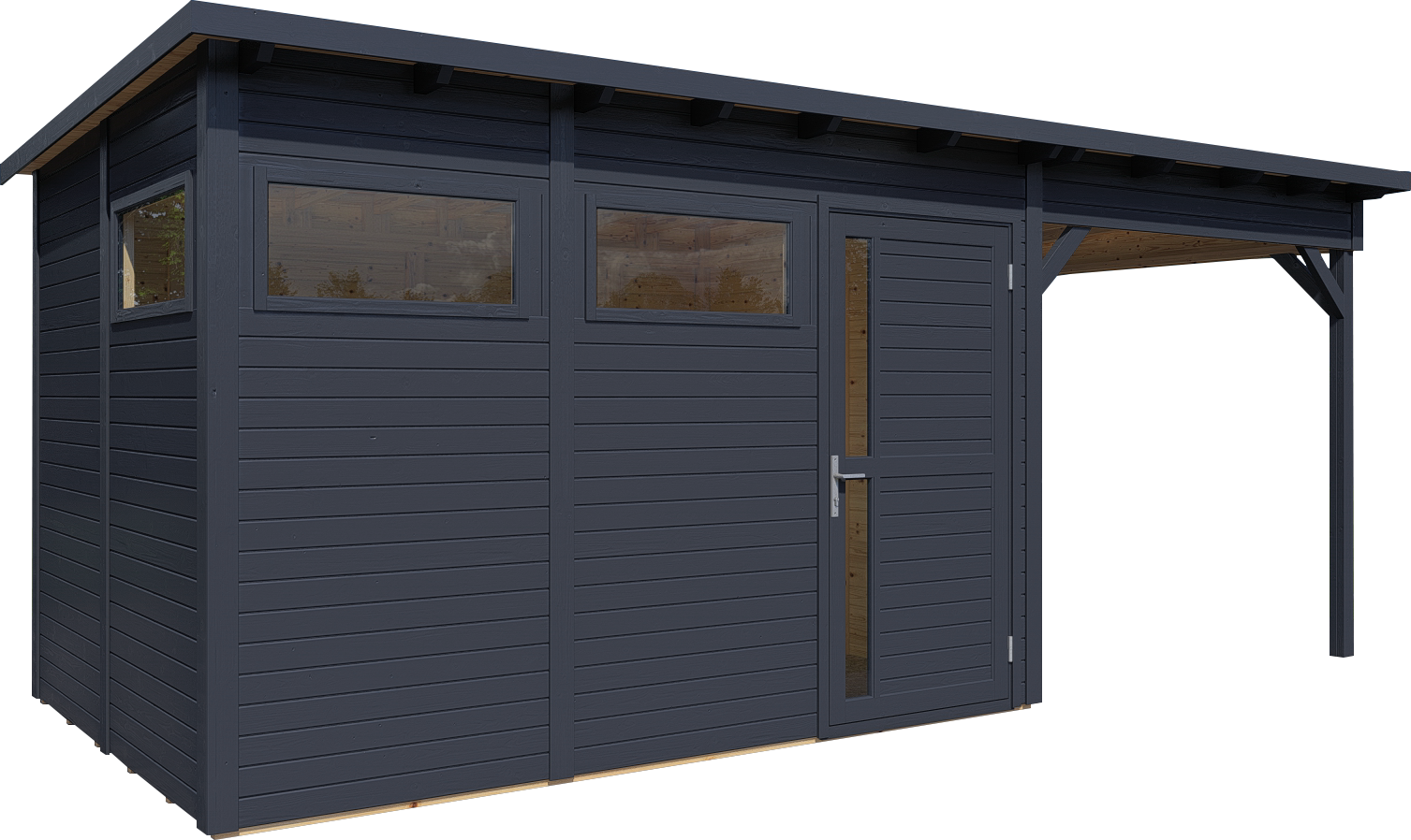 Gartenhaus Holz Pentus 3 Lounge anthrazit 558 x 234 cm
