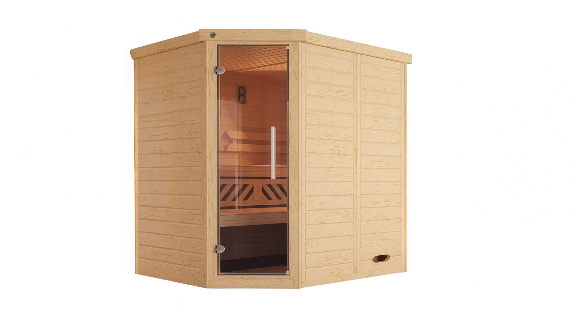 weka Design-Sauna KEMI Eck 1, ohne Ofen, ohne Beleuchtung