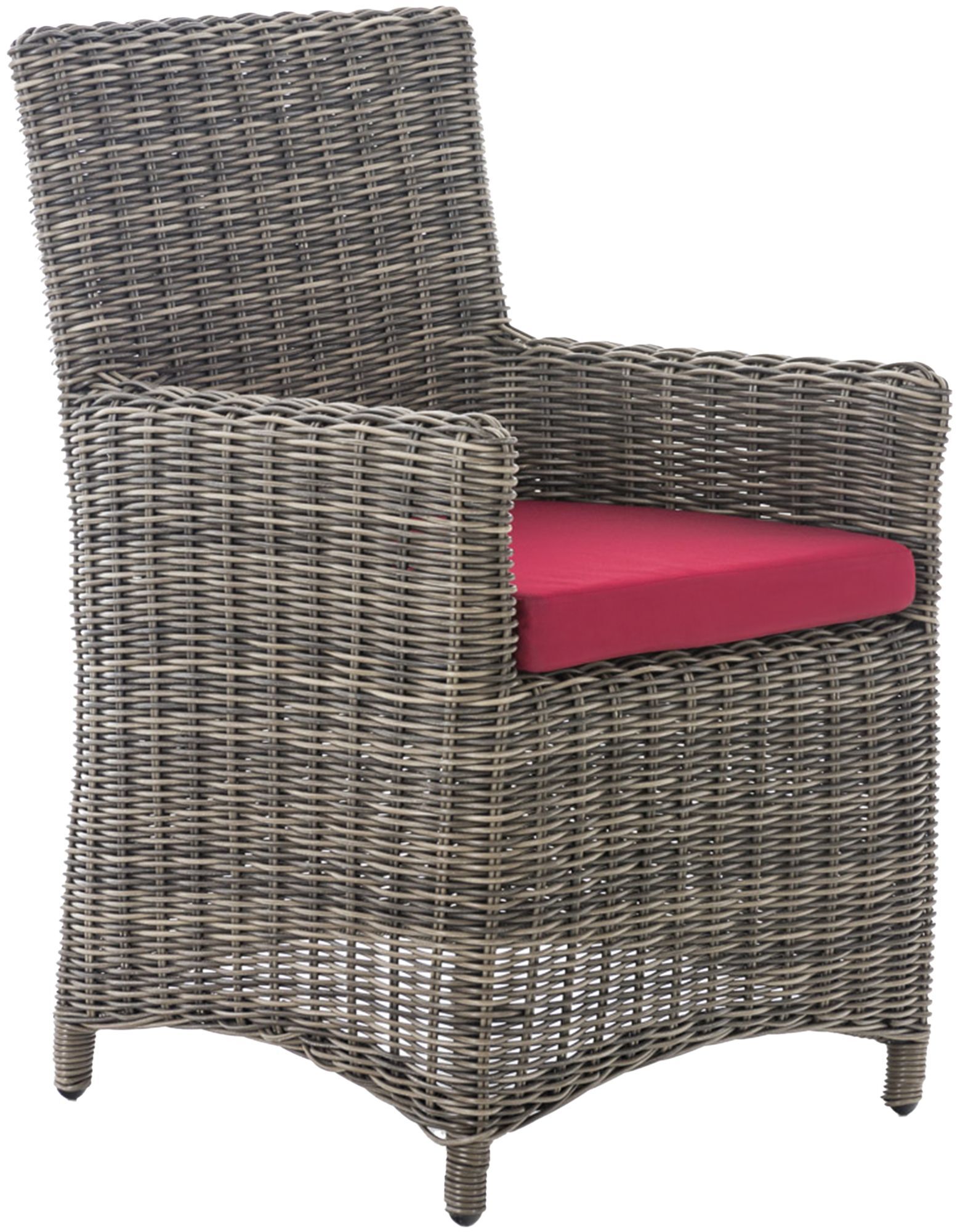 6er Set Stuhl Fontana / Sankt Marlo Rubinrot 5mm, grau-meliert