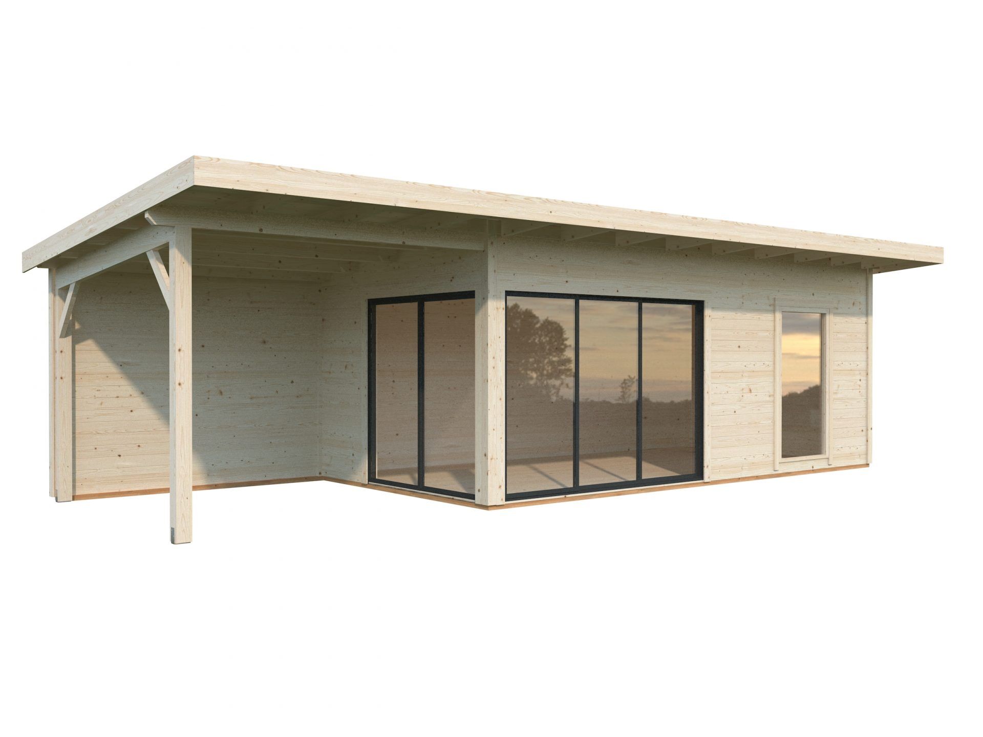 Palmako Pultdach Gartenhaus Andrea 17,1+7,9 m² Slide Plus