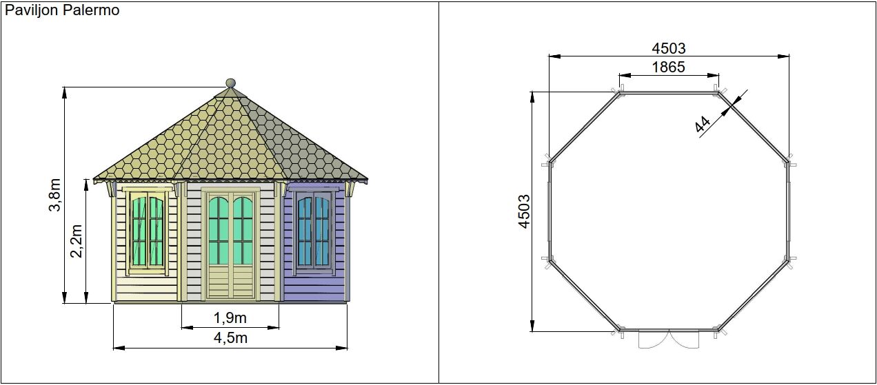 Pavillon Palermo 17 m2, schwarz