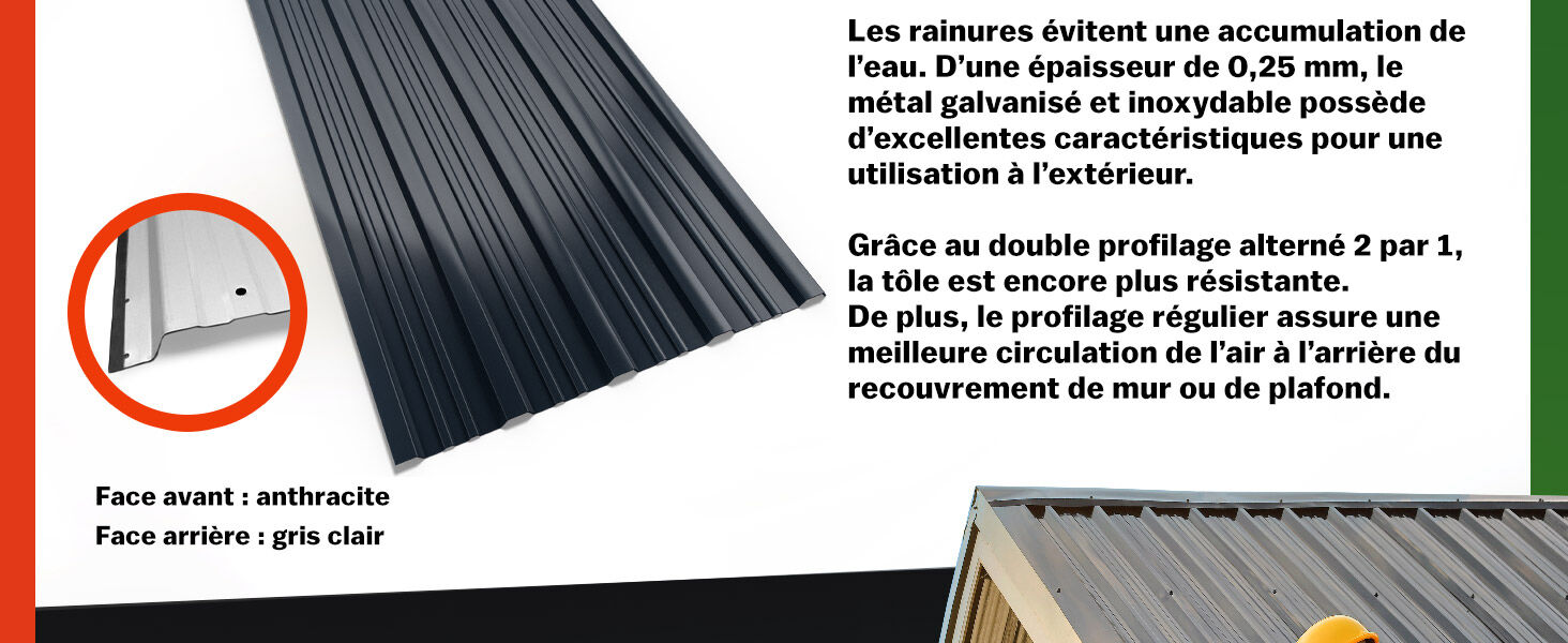 Trapezblech 28er-Set Anthrazit 110x46cm
