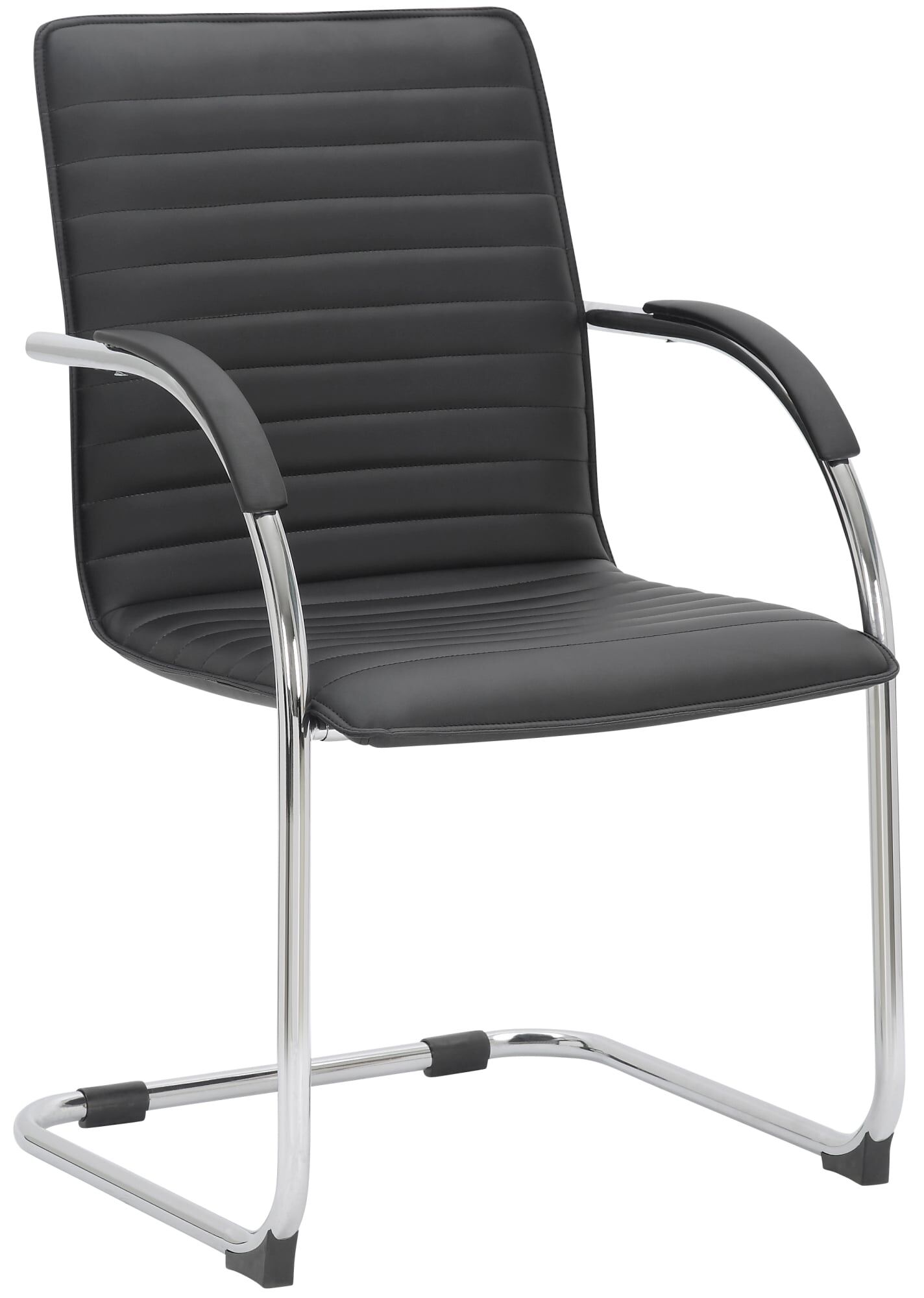 2er Set Besucherstühle Tira Kunstleder, schwarz