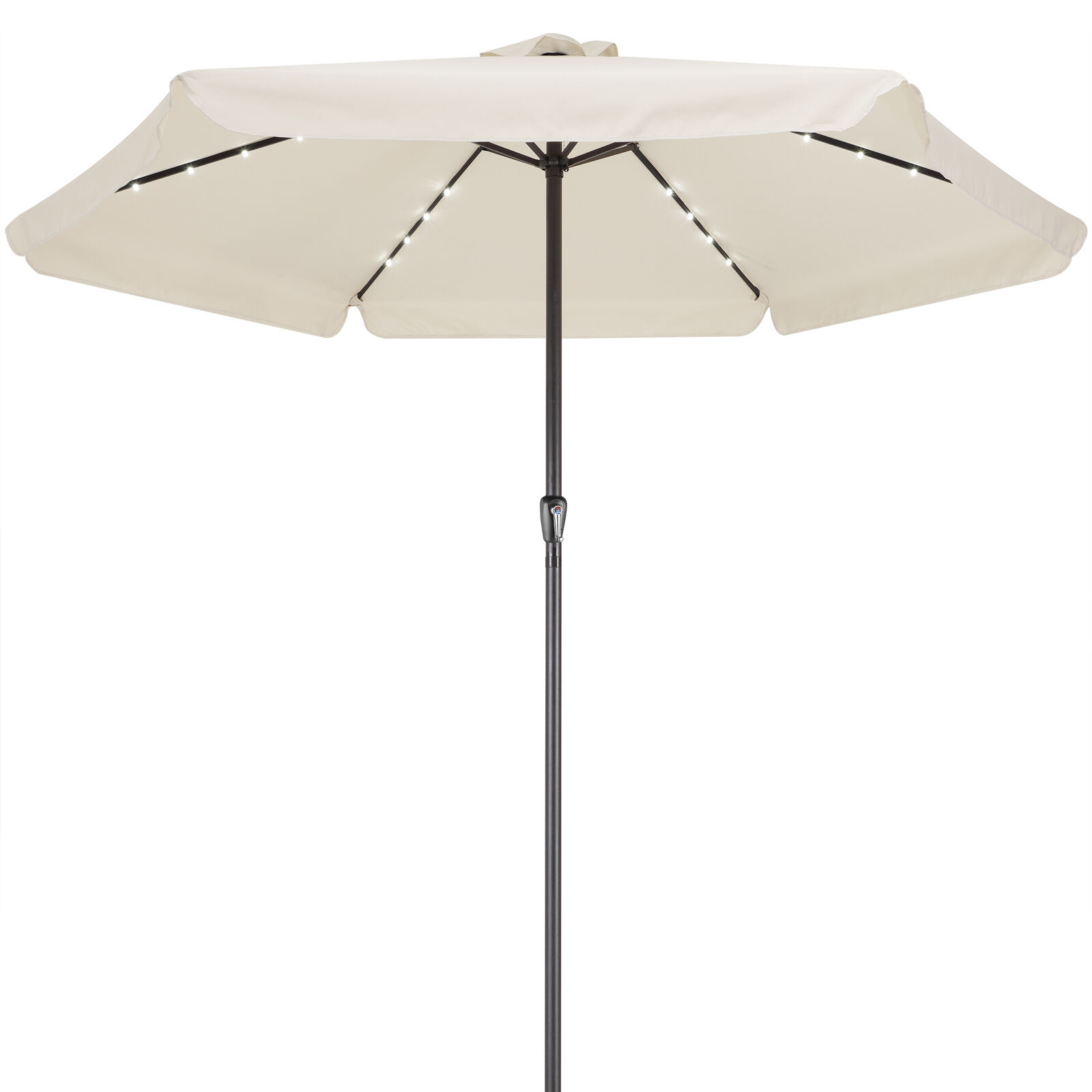 LED Solar Sonnenschirm Athen Creme Ø330cm UV-Schutz 80+