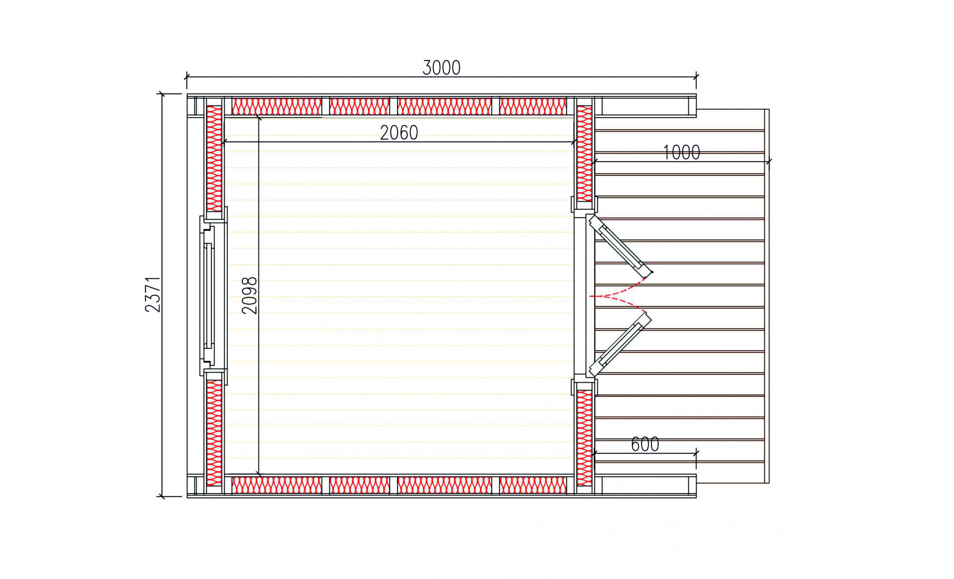 Camping Pod Turku 240x300, montiert