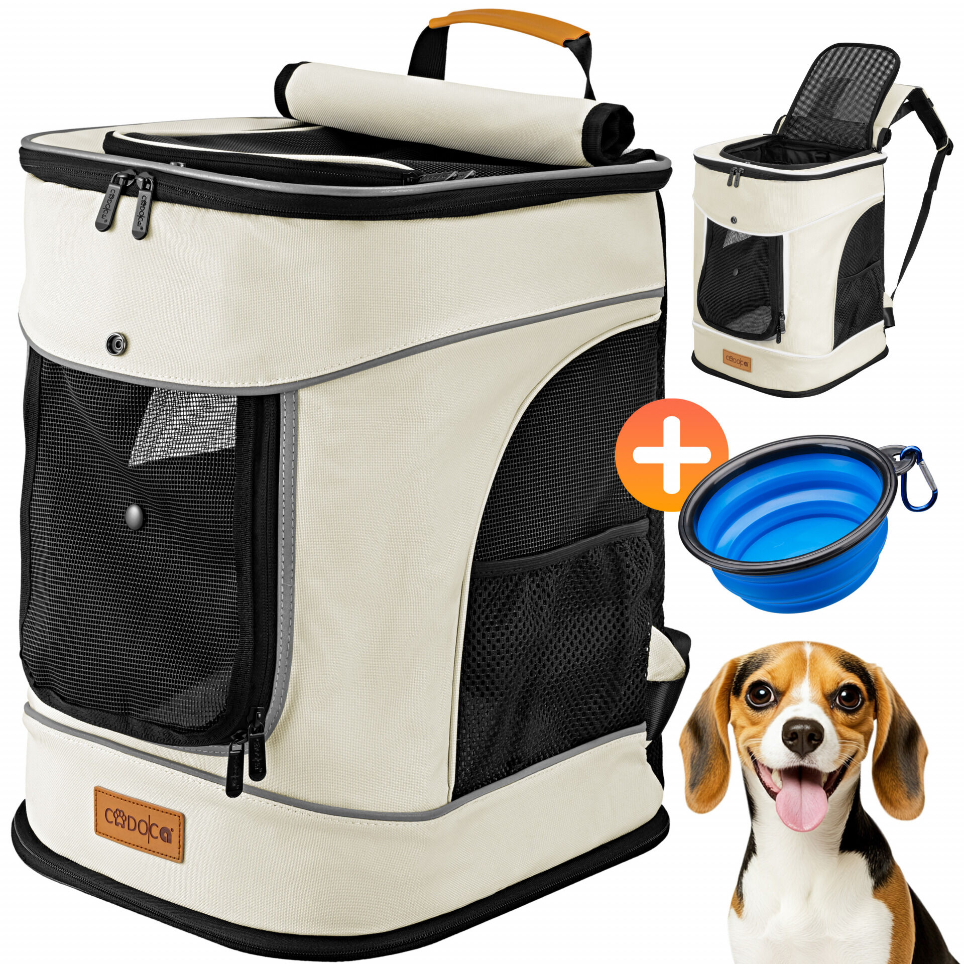 Katzenrucksack Beige 41x30x34cm