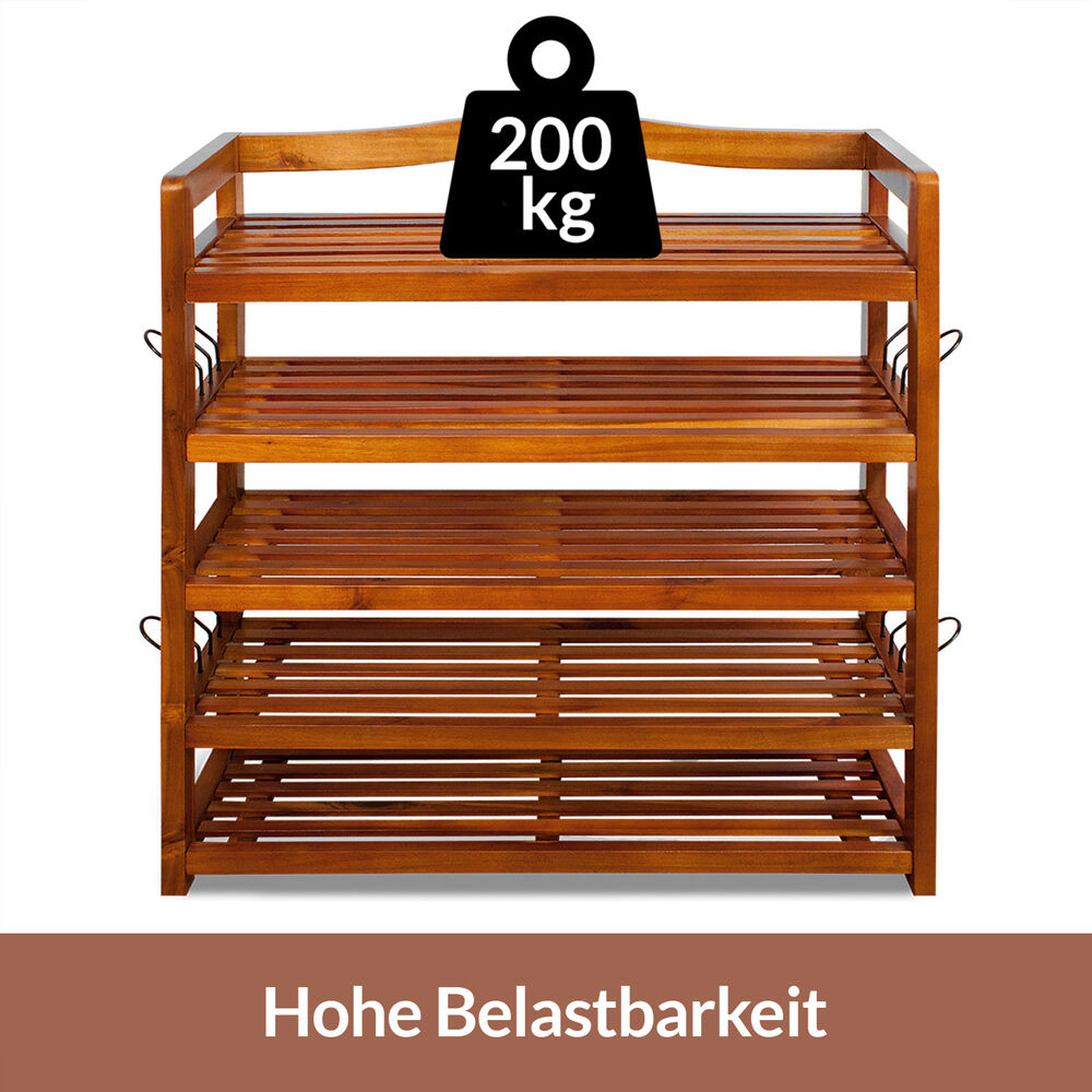 Schuhregal aus Akazienholz 75x26x82cm