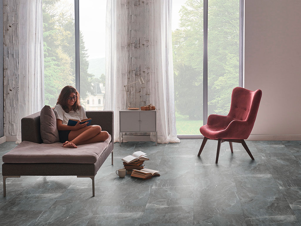 Click-Vinyl CHECK One Windeck Marmor 2151 Fliese XL inkl. Trittschall Standard