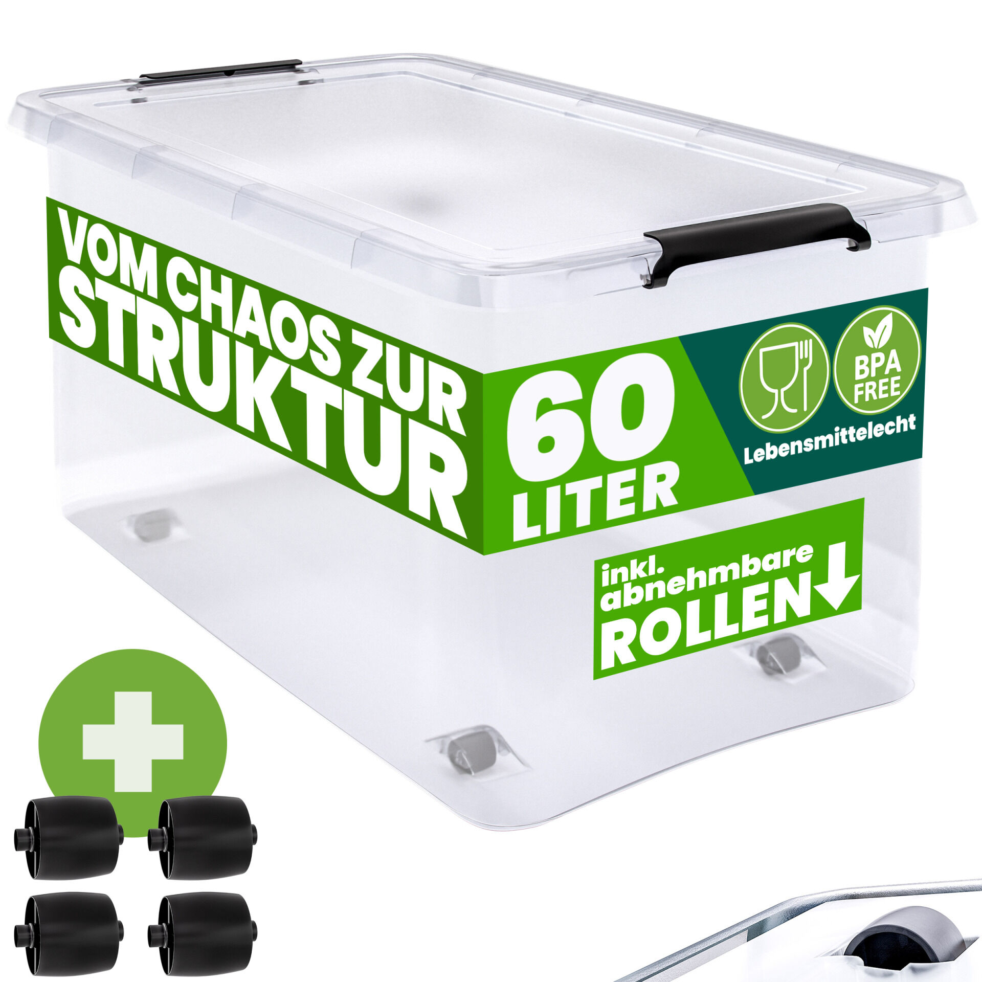 Aufbewahrungsbox Transparent 60x40x35cm 60L stapelbar