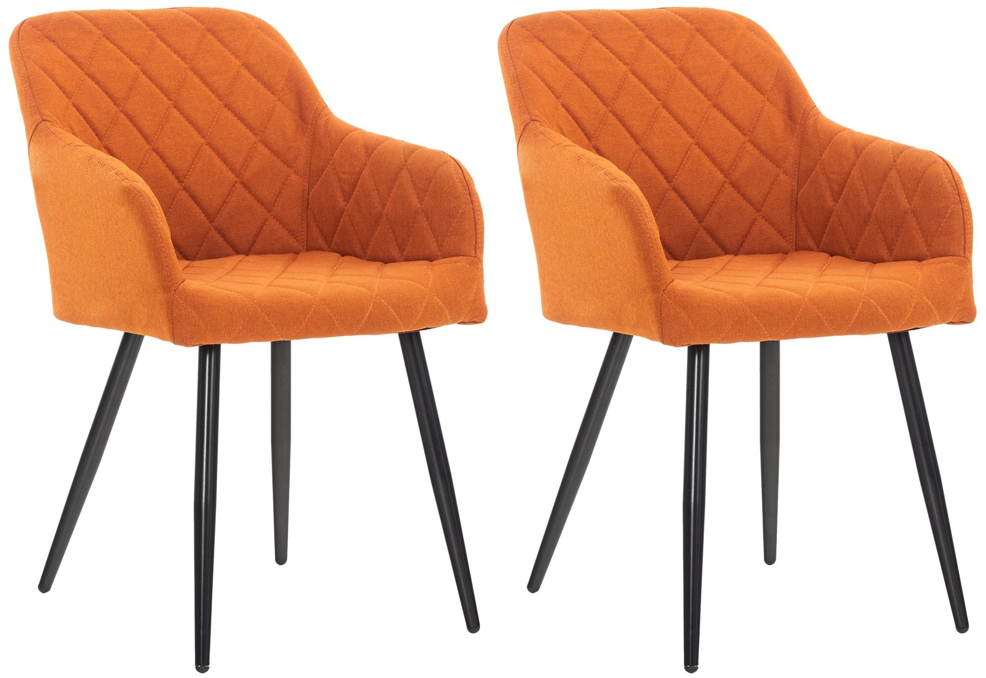 2er Set Esszimmerstuhl Shila Stoff, orange