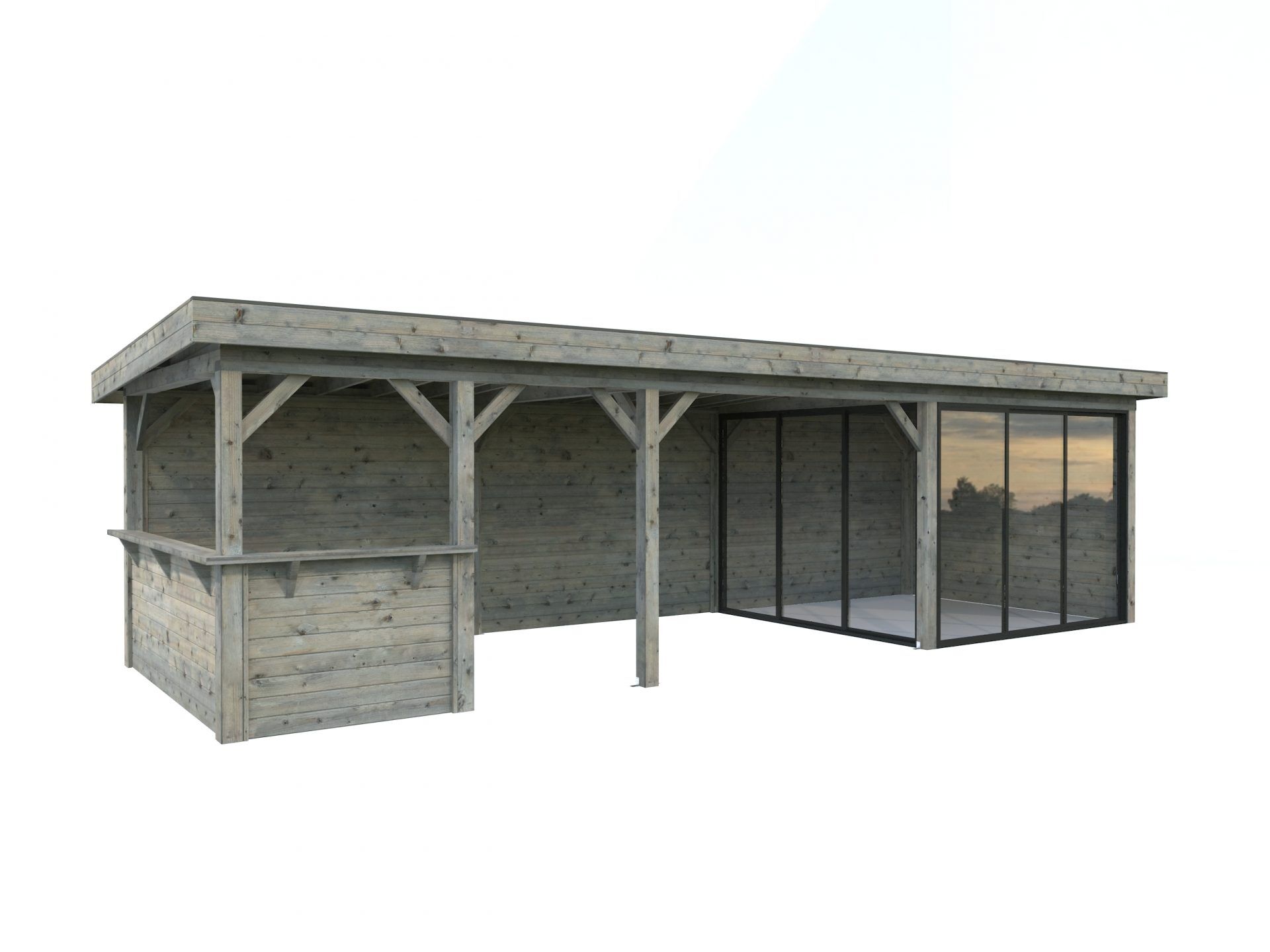 Palmako modernes Gartenhaus Lenna 24,9 m² Set 715 Slide Plus
