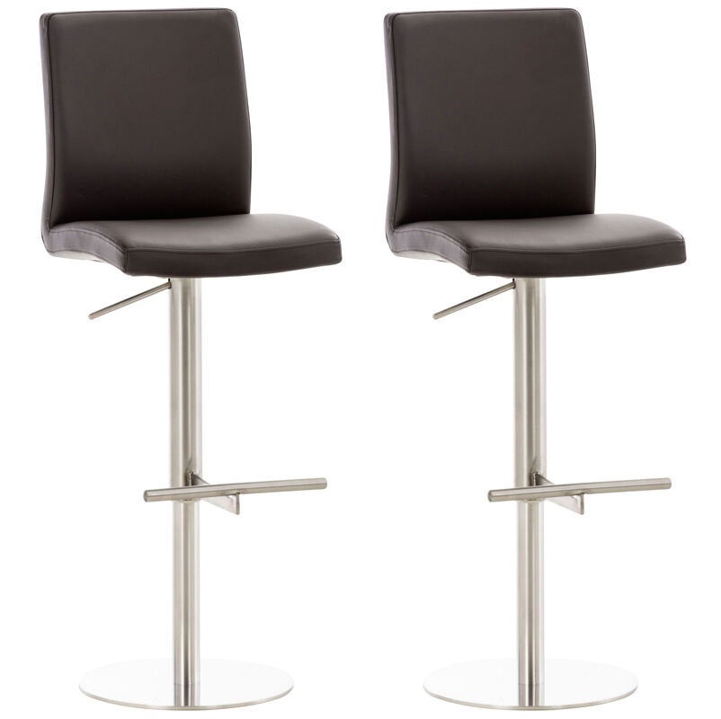 2er Set Barhocker Cadiz Kunstleder edelstahl, braun
