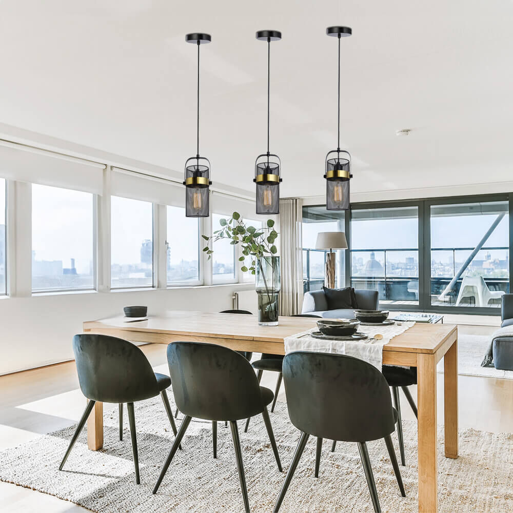 Pendelleuchte LUMINOS - Schwarz/Gold