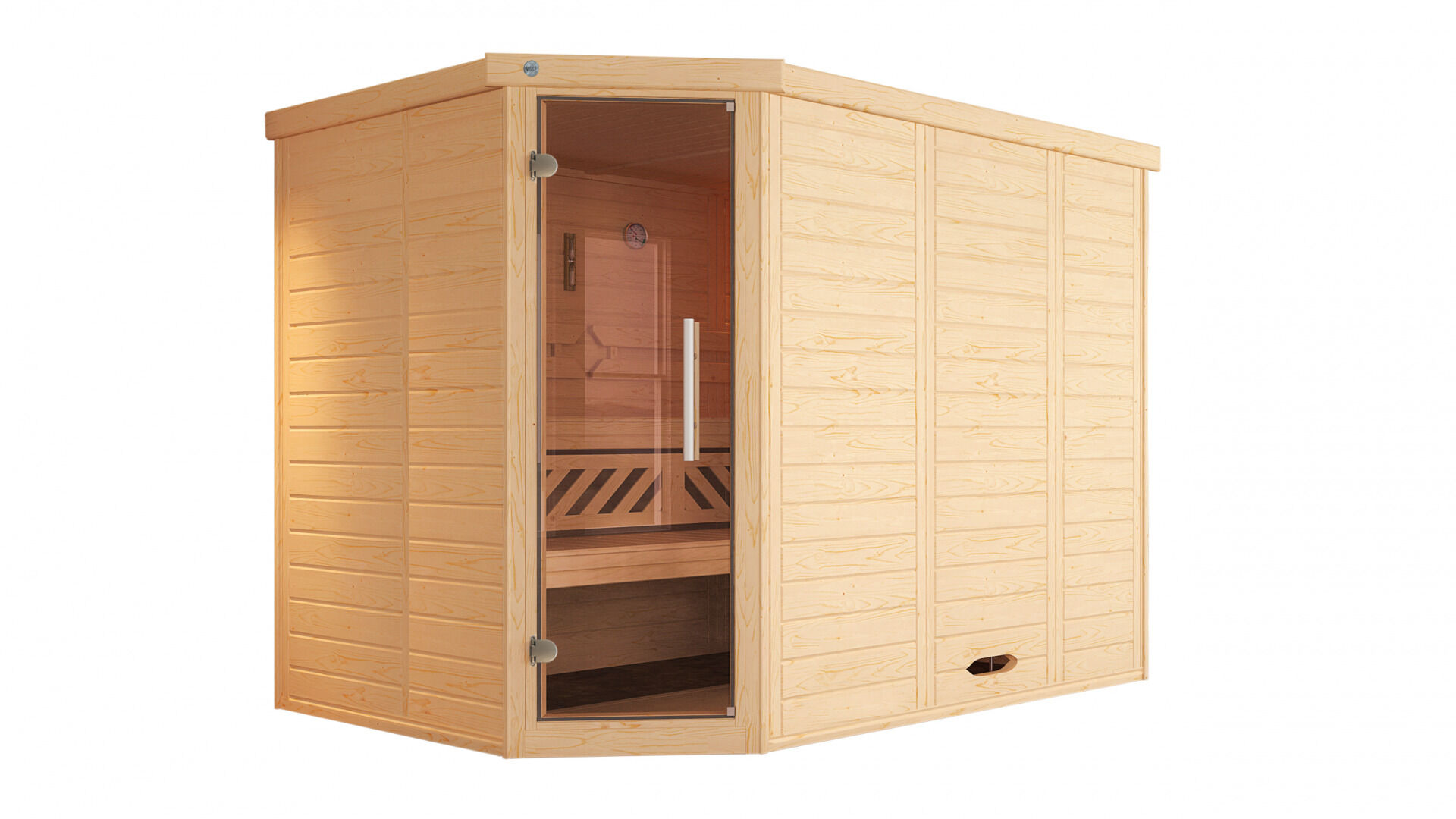 weka Design-Sauna KEMI Eck 3, ohne Ofen, ohne Beleuchtung