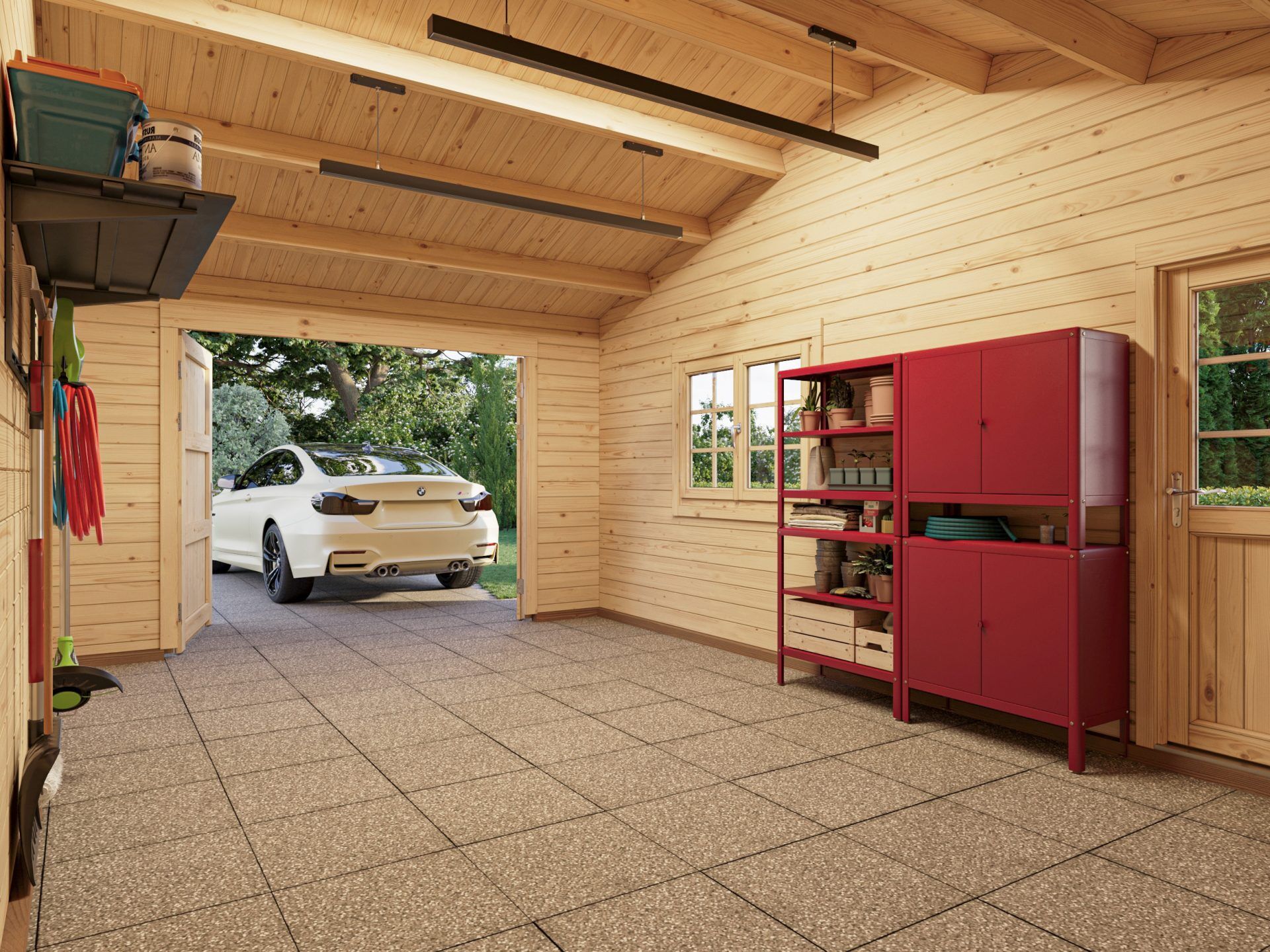 Palmako Holzgarage Roger 19,0+33,2 m2 mit Holztor