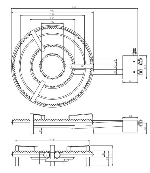 Gasbrenner 46cm für Grill und Paellapfannen