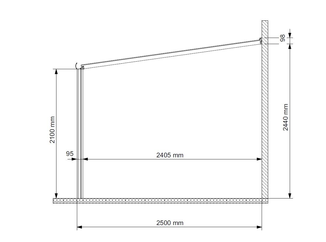 Aluminium Terrassenüberdachung Compact Line 304x250 cm Anthrazit