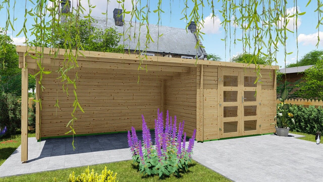 Gartenhaus Flachdach 7x2,4 Funny 5