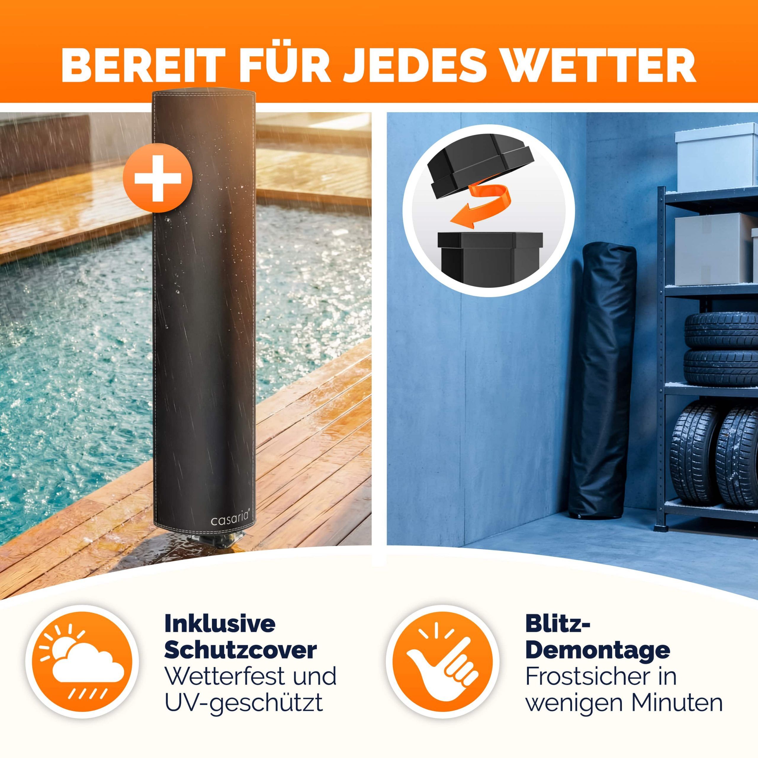Solardusche Schwarz 60L