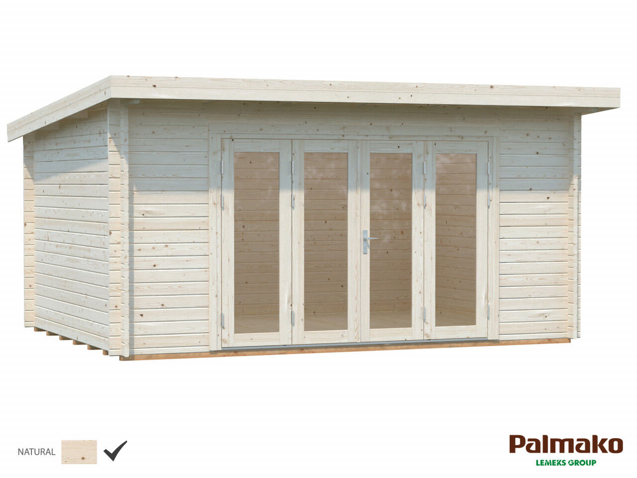 Flachdach Palmako Gartenhaus Lea 14,2 m²
