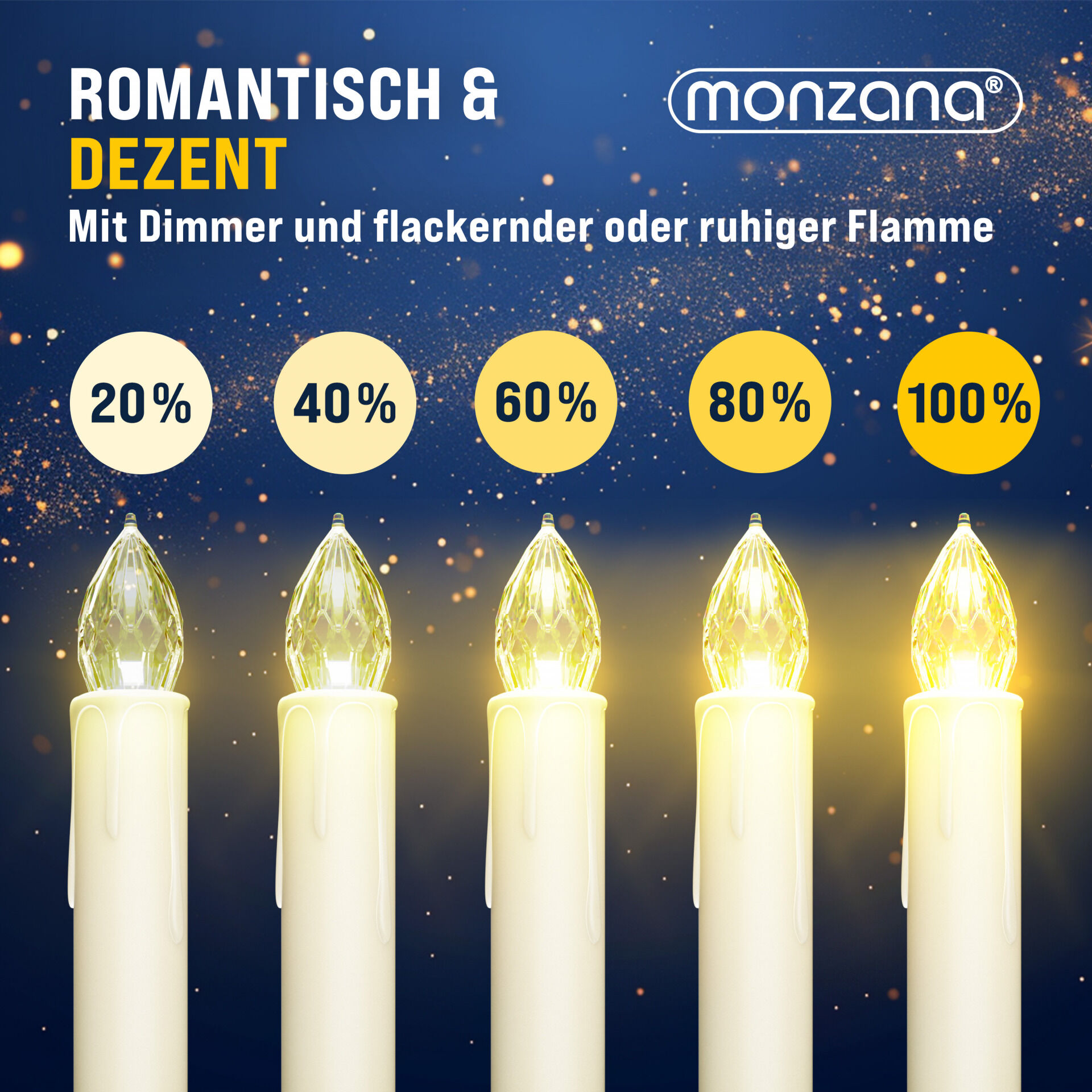 Kabellose Weihnachtsbaumkerzen LED 30er-Set Warmweiß mit Batterien + Fernbedienung