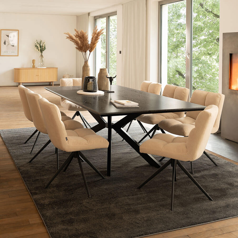 Esstisch Eckig AVENCIA inkl. Sternfuß - 160 x 100 cm Dark Oak