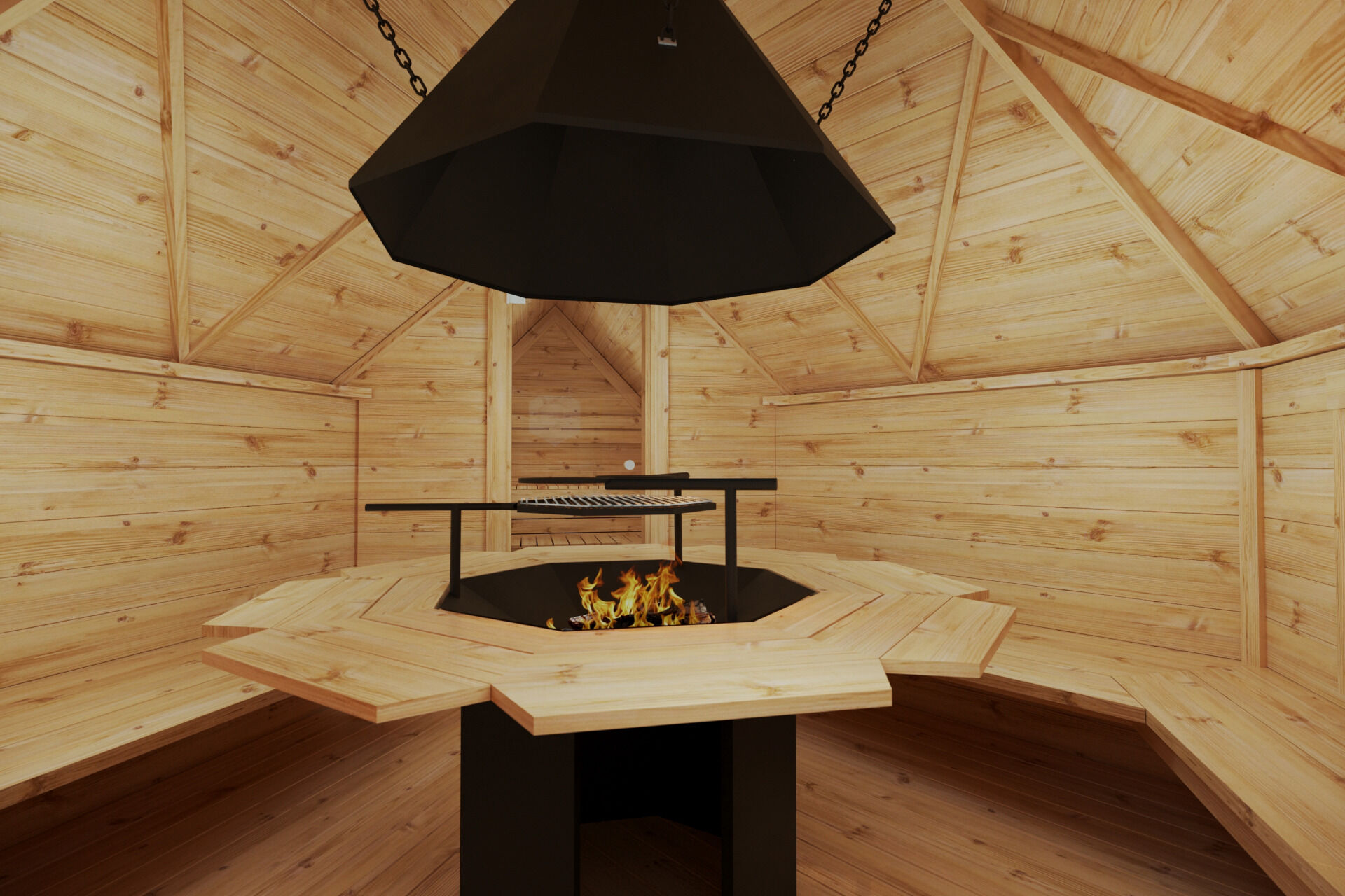 Finn Art Grillkota Elegance 9,2 m² mit Saunaanbau Grill