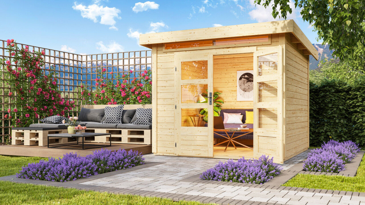 Pultdach Gartenhaus Kandern 3 natur