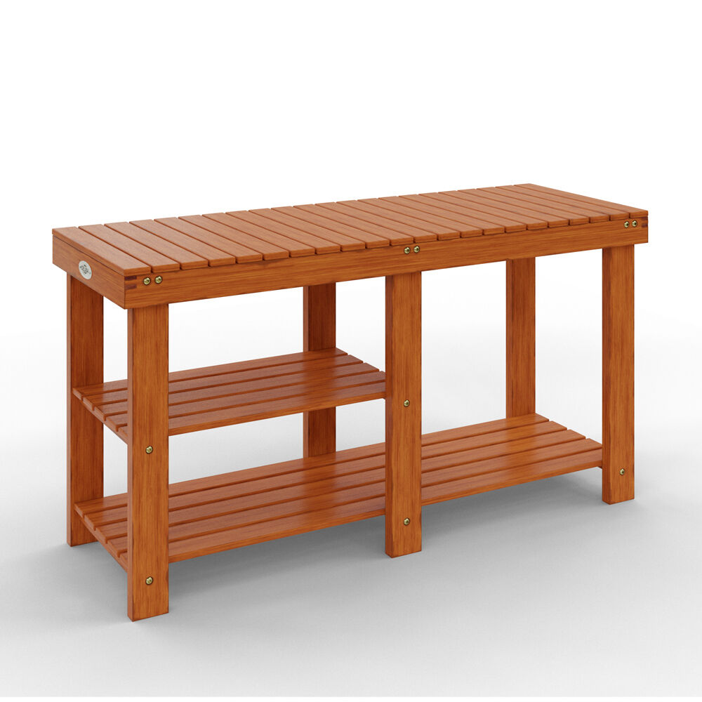 Schuhregal 2in1 Braun Akazienholz 87x30x45cm