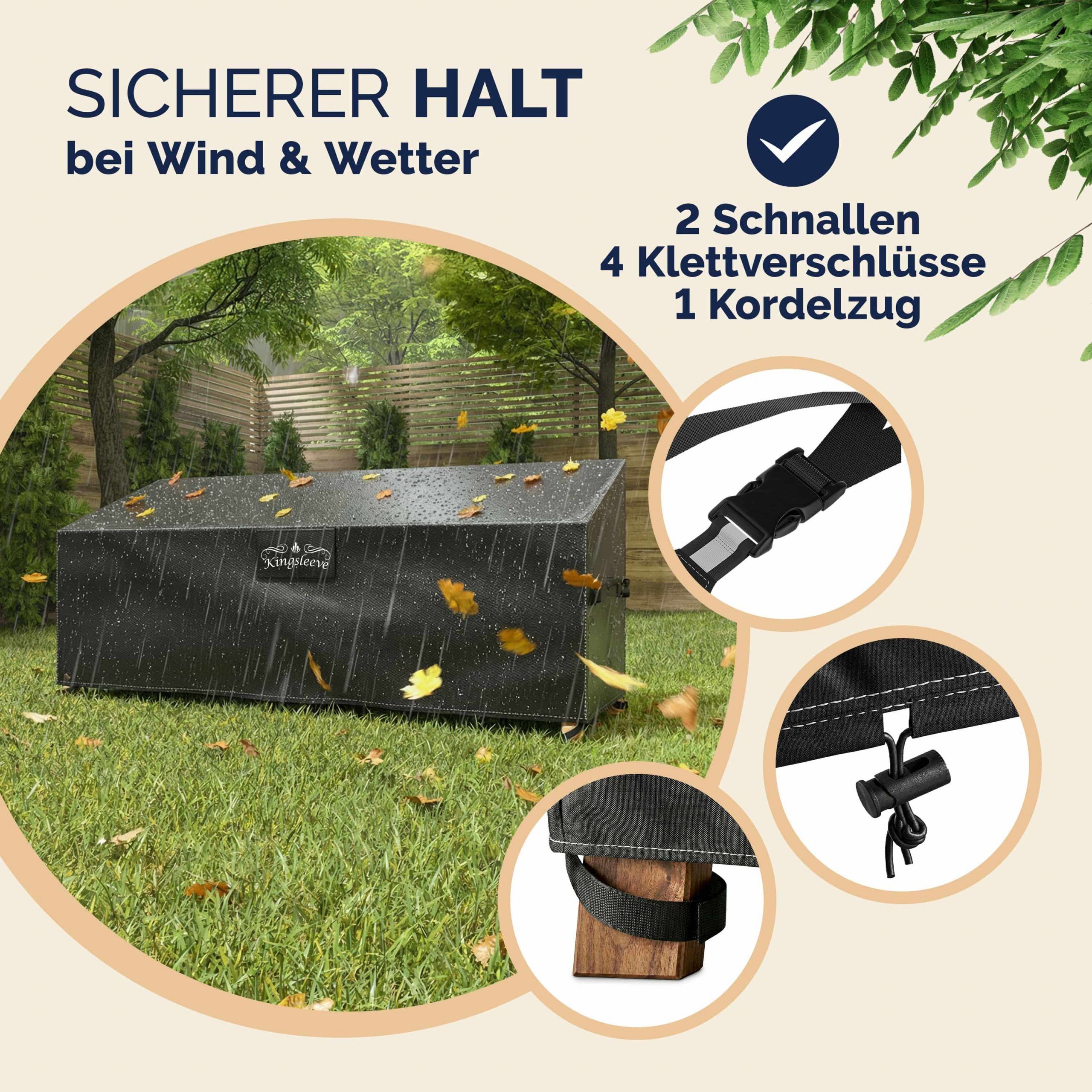 Abdeckplane Gartenbank Anthrazit 163x66x63/89cm 9100mm Wassersäule