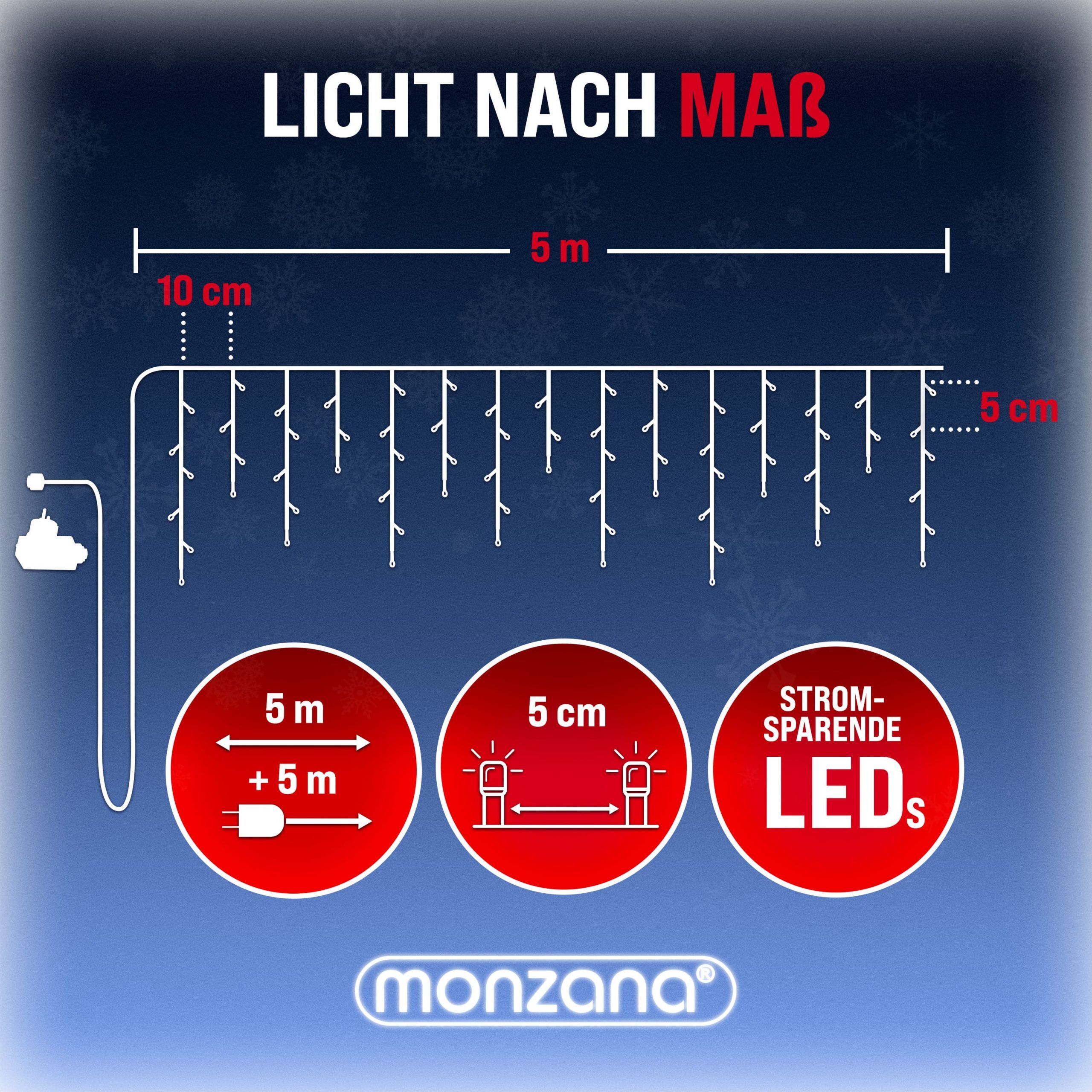 Regenlichterkette LED Warmweiß 10m