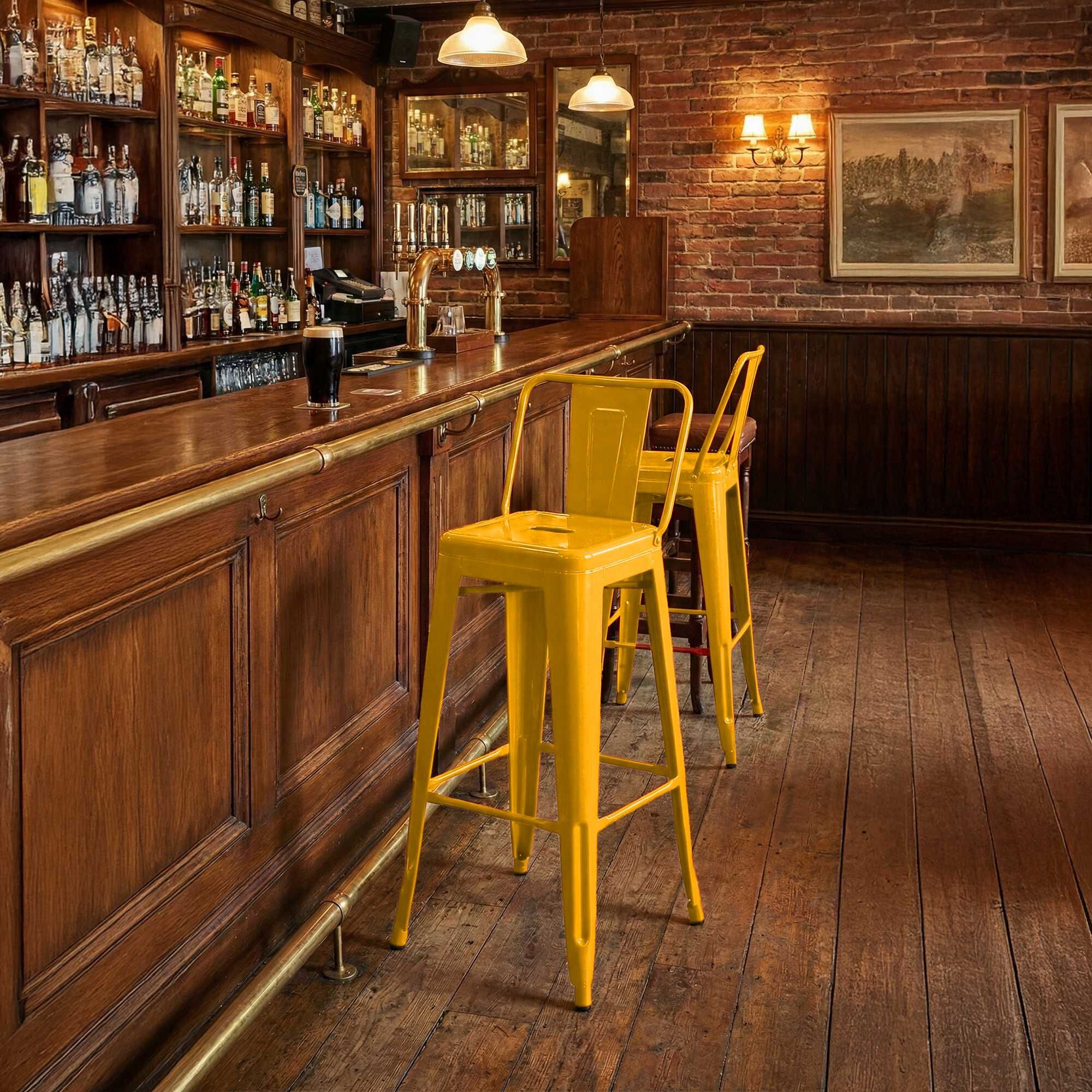 2er Set Barhocker Mason, gelb