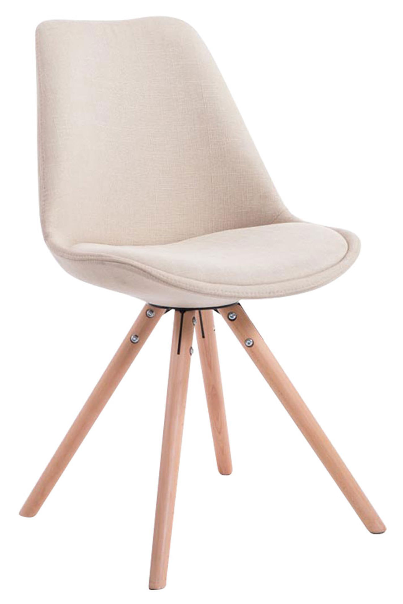 4er Set Stühle Toulouse Stoff Natura Rund, creme