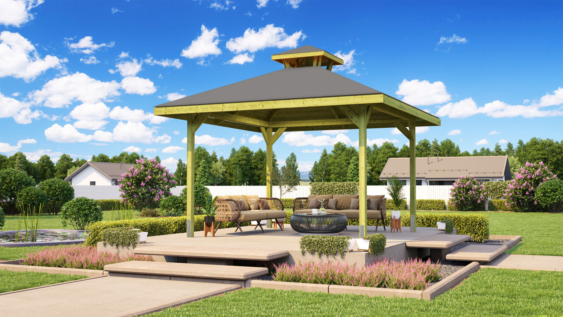 weka Gartenoase 651 Gr.2 mit Dachaufsatz