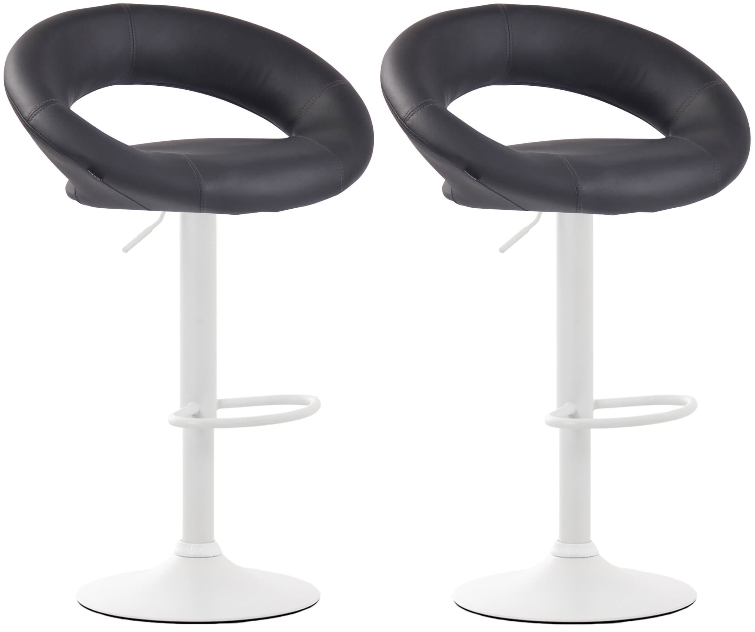 2er Set Barhocker Olinda Kunstleder weiß, grau